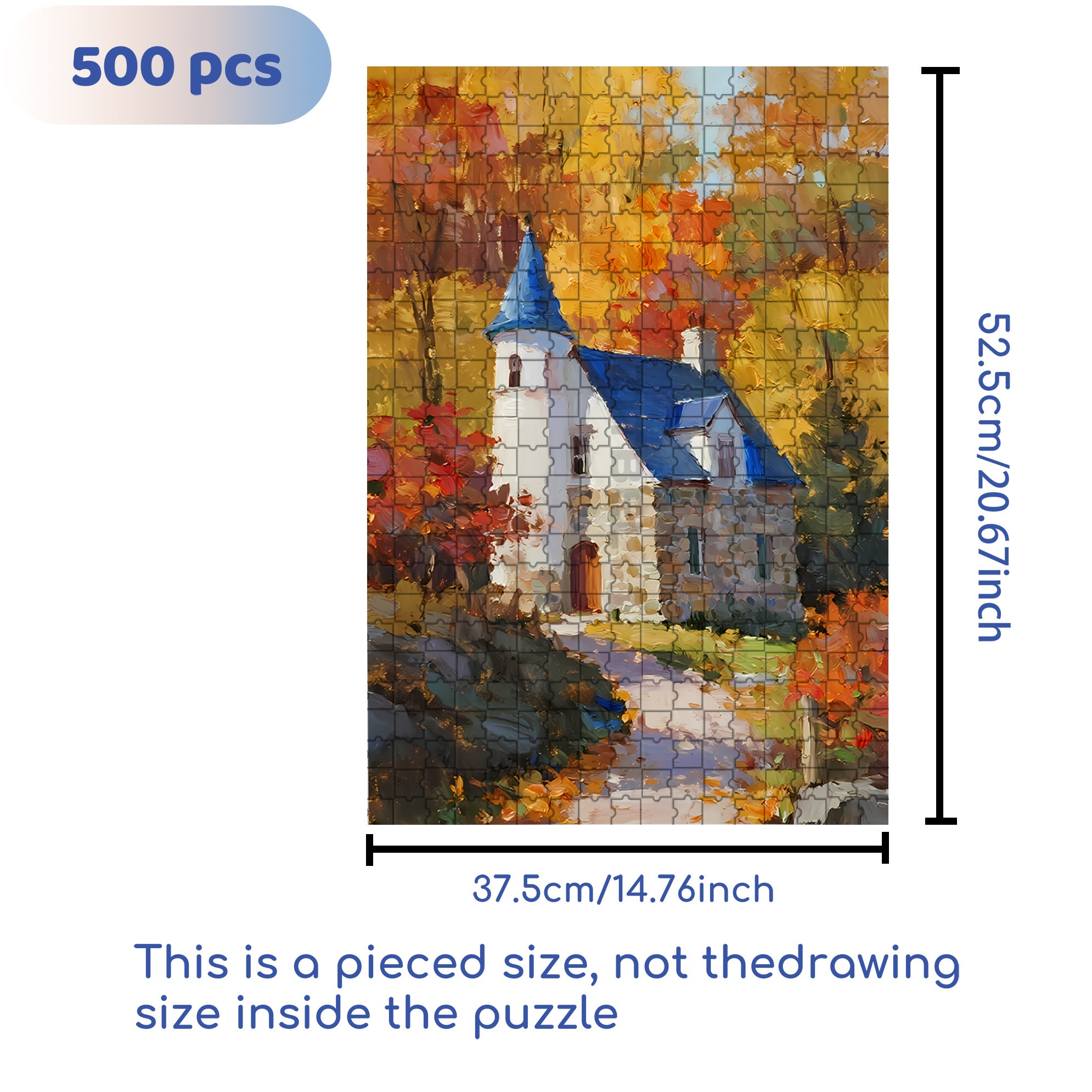 Early Autumn 500pcs/1000pcs Jigsaw Puzzle, Scratch-Resistant, Interactive Family Game & Brain-Boosting DIY Decor, Perfect for Halloween, Christmas & New Year Gifts, Family Puzzle Game