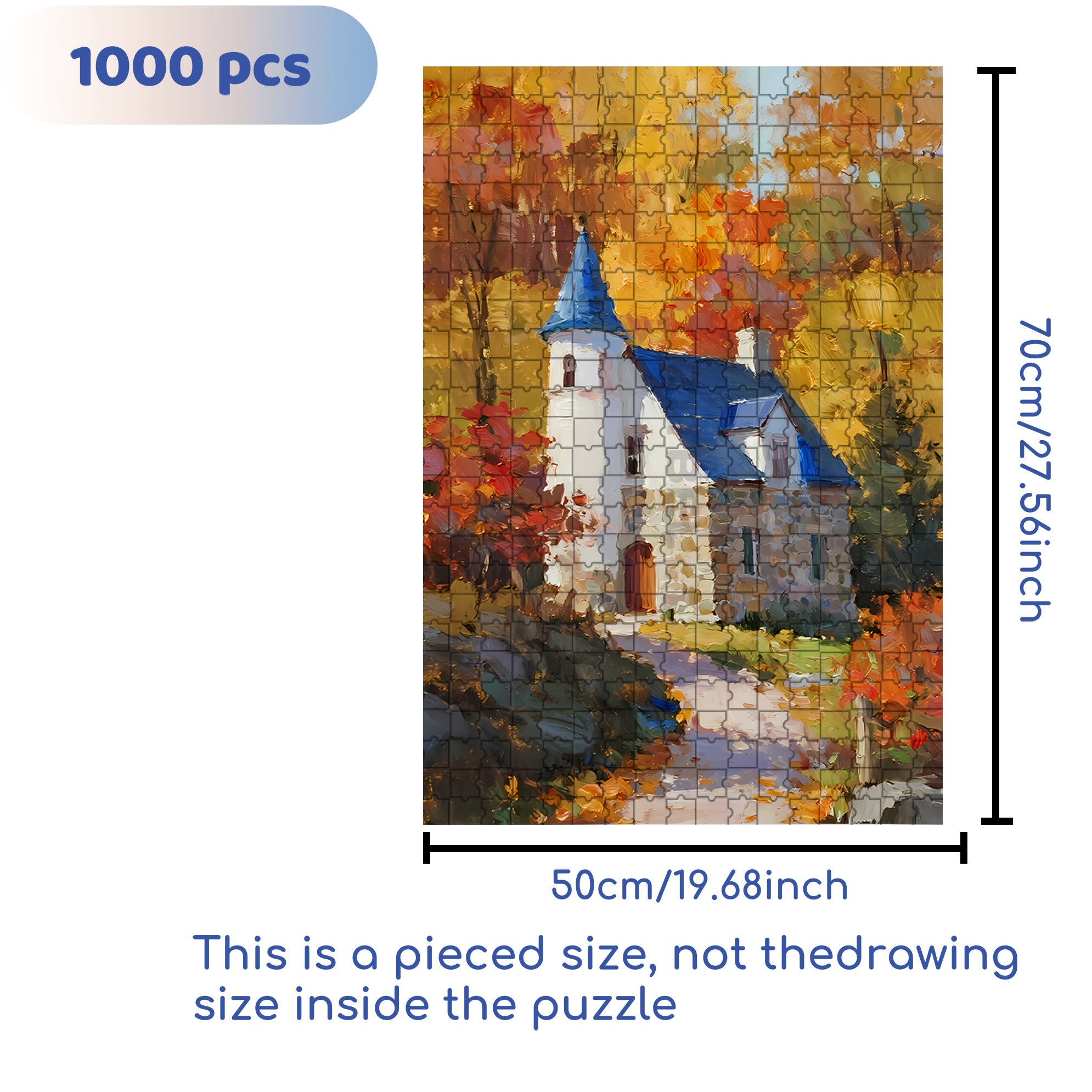 Early Autumn 500pcs/1000pcs Jigsaw Puzzle, Scratch-Resistant, Interactive Family Game & Brain-Boosting DIY Decor, Perfect for Halloween, Christmas & New Year Gifts, Family Puzzle Game