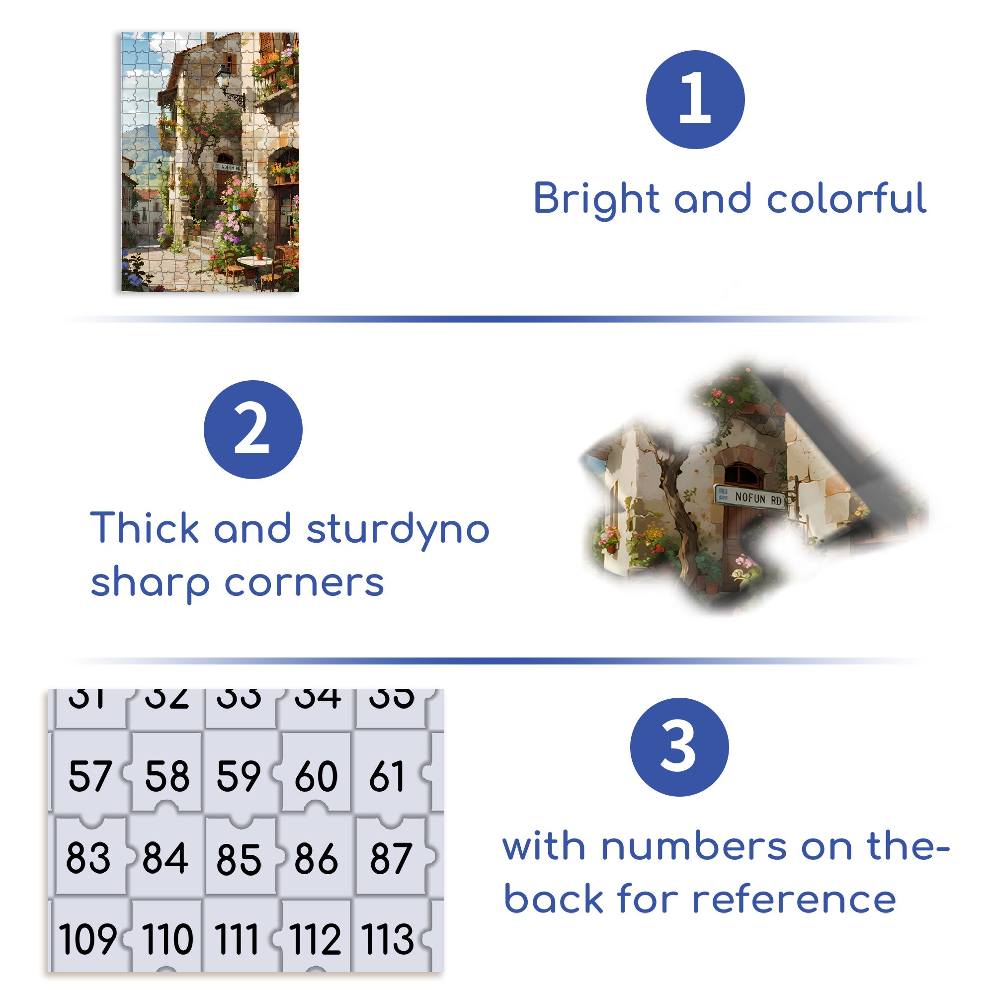 European town 500pcs/1000pcs Jigsaw Puzzle, Scratch-Resistant, Interactive Family Game & Brain-Boosting DIY Decor, Perfect for Halloween, Christmas & New Year Gifts, Family Puzzle Game