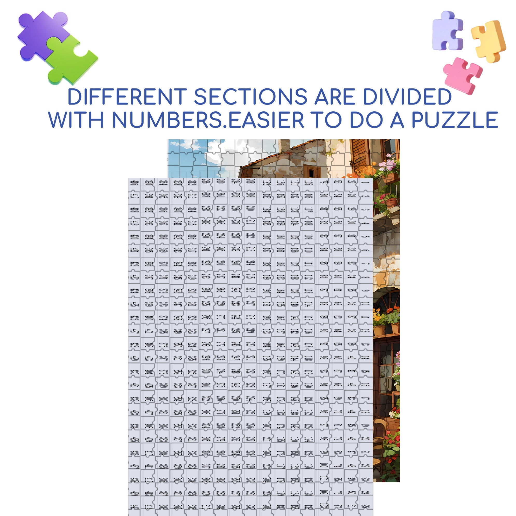 European town 500pcs/1000pcs Jigsaw Puzzle, Scratch-Resistant, Interactive Family Game & Brain-Boosting DIY Decor, Perfect for Halloween, Christmas & New Year Gifts, Family Puzzle Game