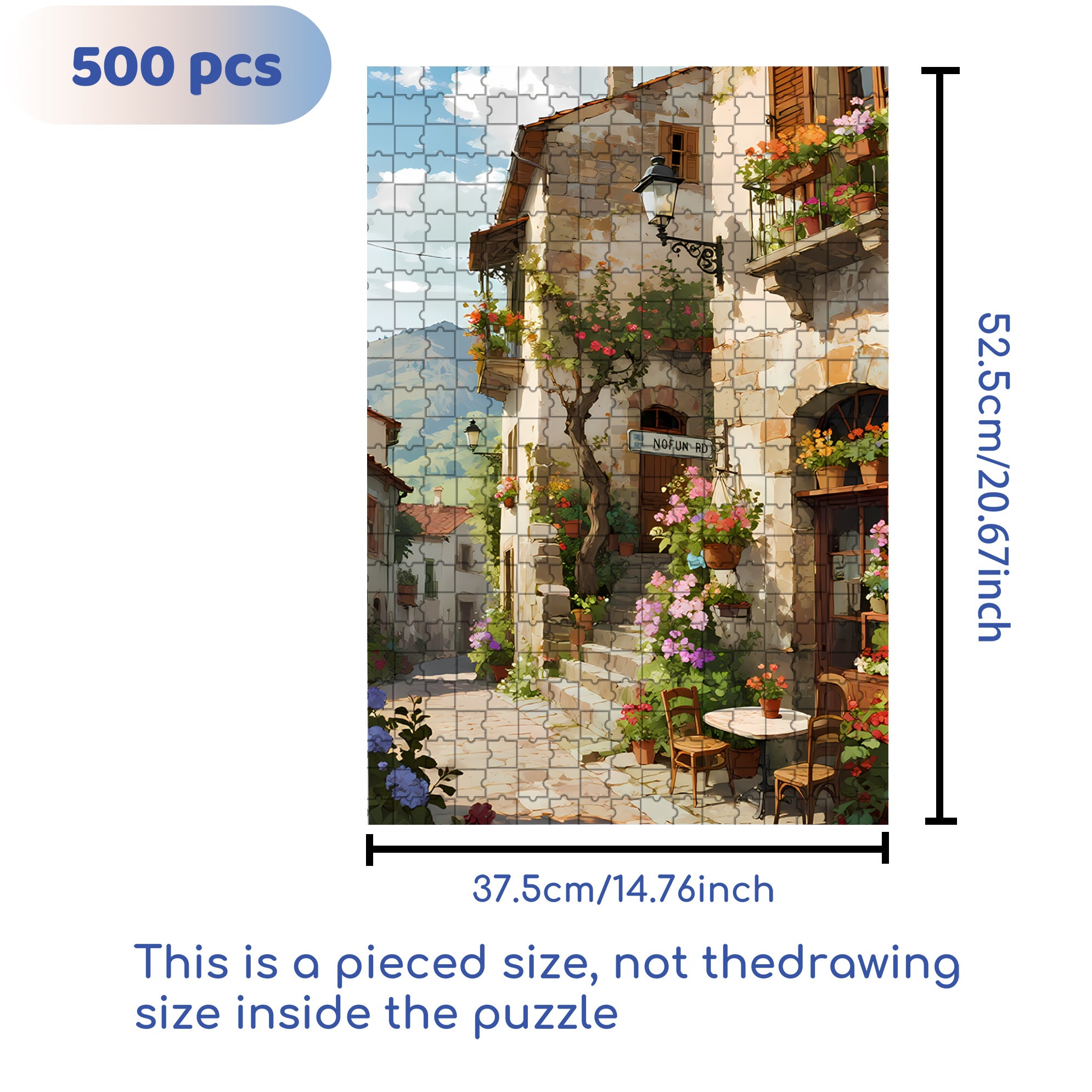 European town 500pcs/1000pcs Jigsaw Puzzle, Scratch-Resistant, Interactive Family Game & Brain-Boosting DIY Decor, Perfect for Halloween, Christmas & New Year Gifts, Family Puzzle Game