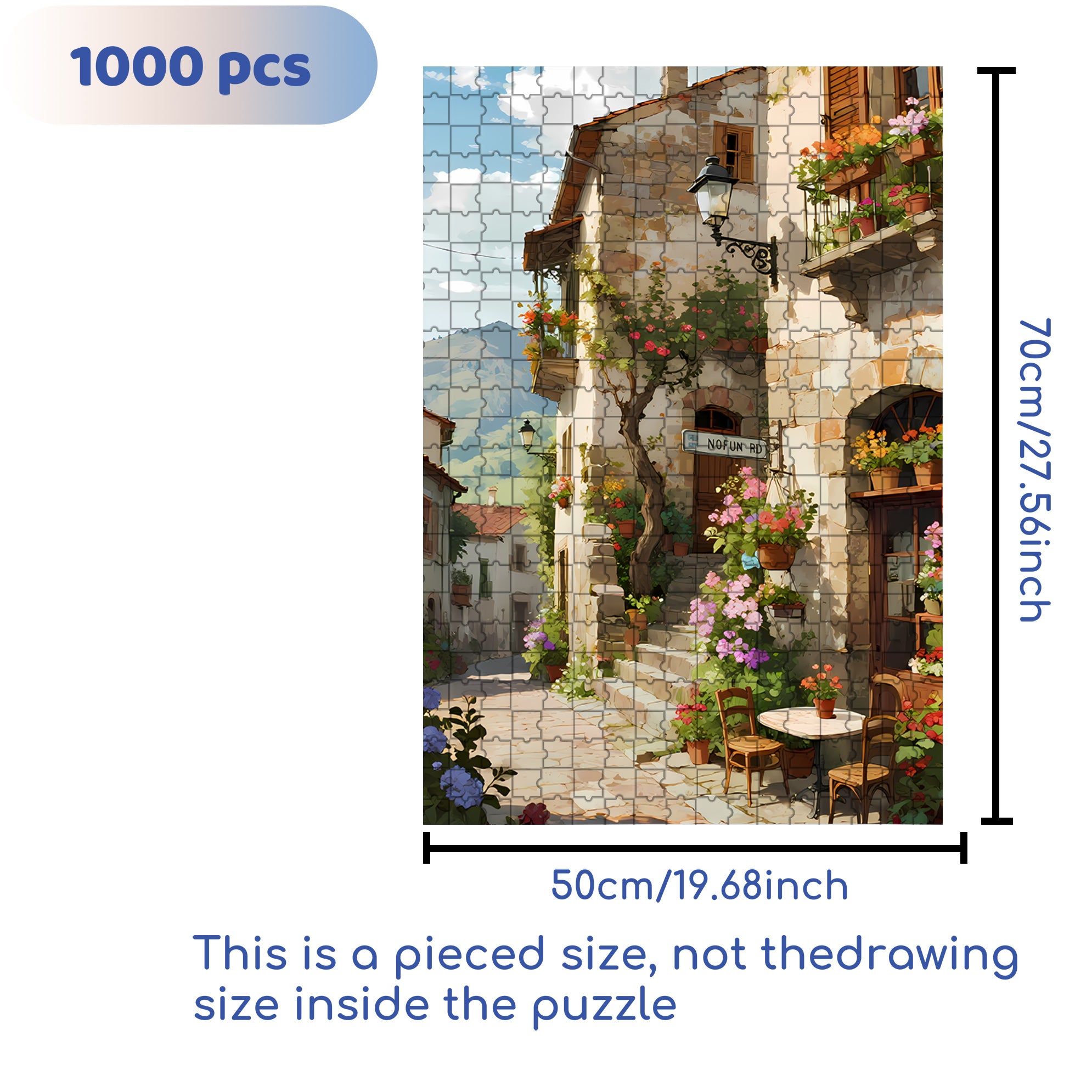 European town 500pcs/1000pcs Jigsaw Puzzle, Scratch-Resistant, Interactive Family Game & Brain-Boosting DIY Decor, Perfect for Halloween, Christmas & New Year Gifts, Family Puzzle Game