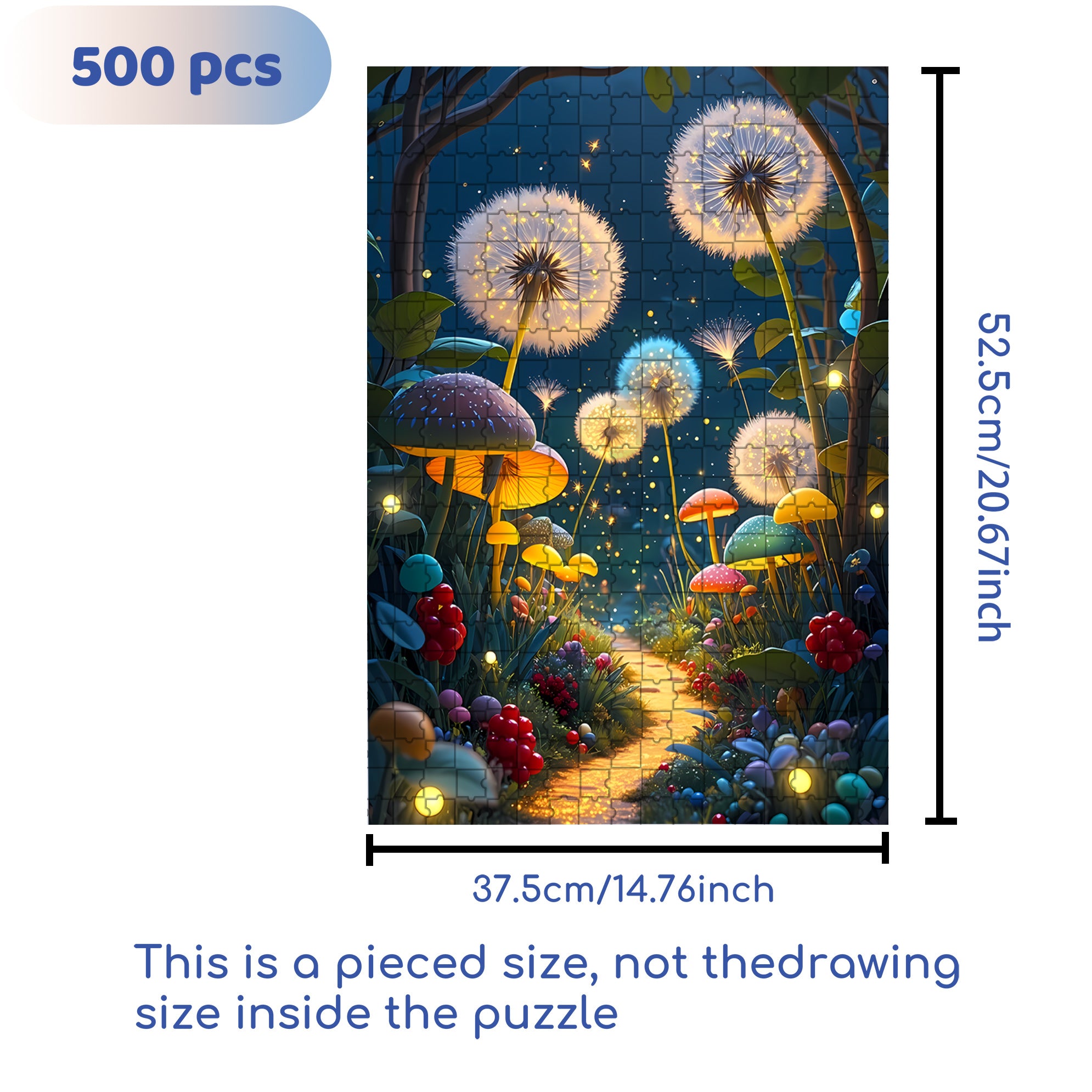 Fairy Garden 500pcs/1000pcs Jigsaw Puzzle, Scratch-Resistant, Interactive Family Game & Brain-Boosting DIY Decor, Perfect for Halloween, Christmas & New Year Gifts, Family Puzzle Game
