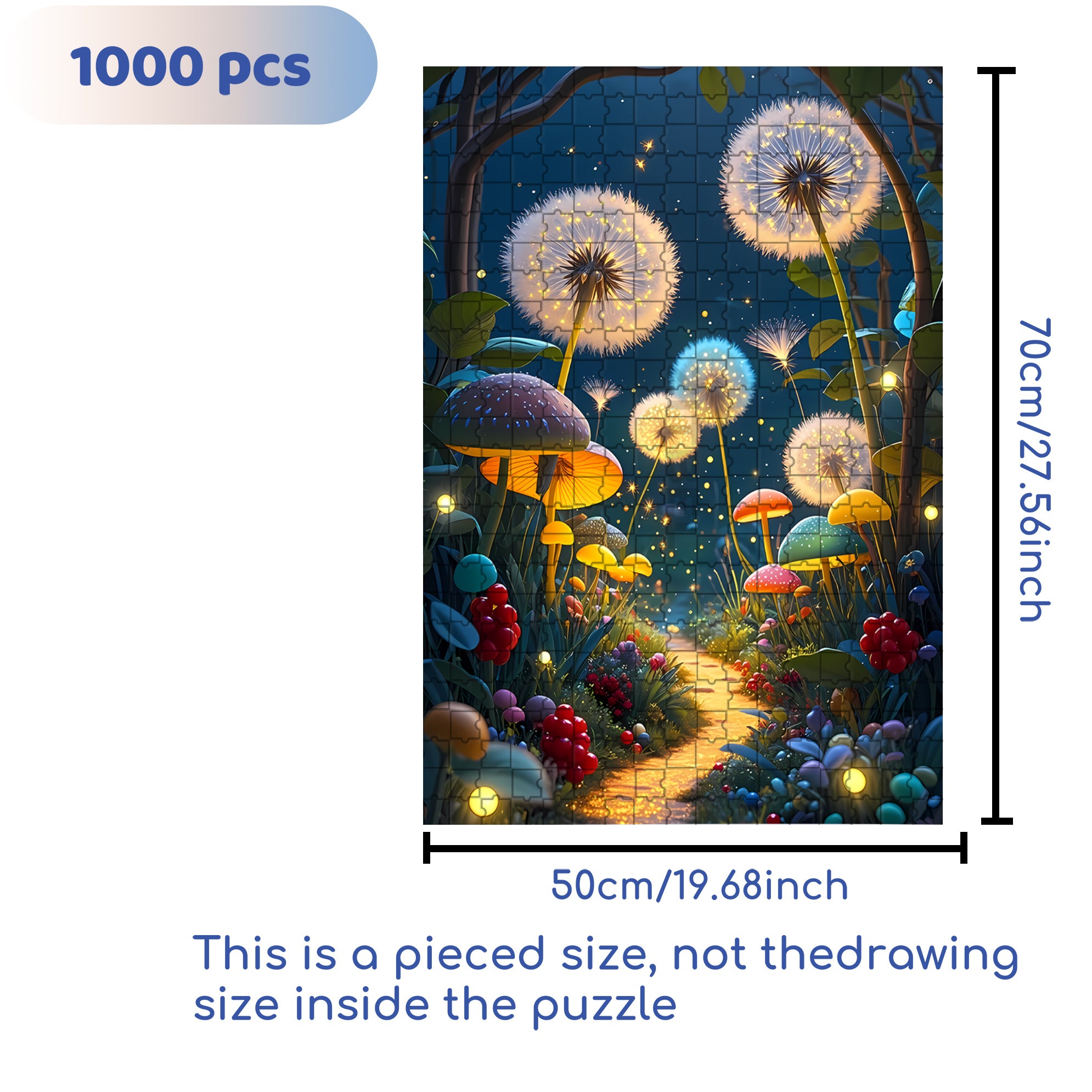 Fairy Garden 500pcs/1000pcs Jigsaw Puzzle, Scratch-Resistant, Interactive Family Game & Brain-Boosting DIY Decor, Perfect for Halloween, Christmas & New Year Gifts, Family Puzzle Game