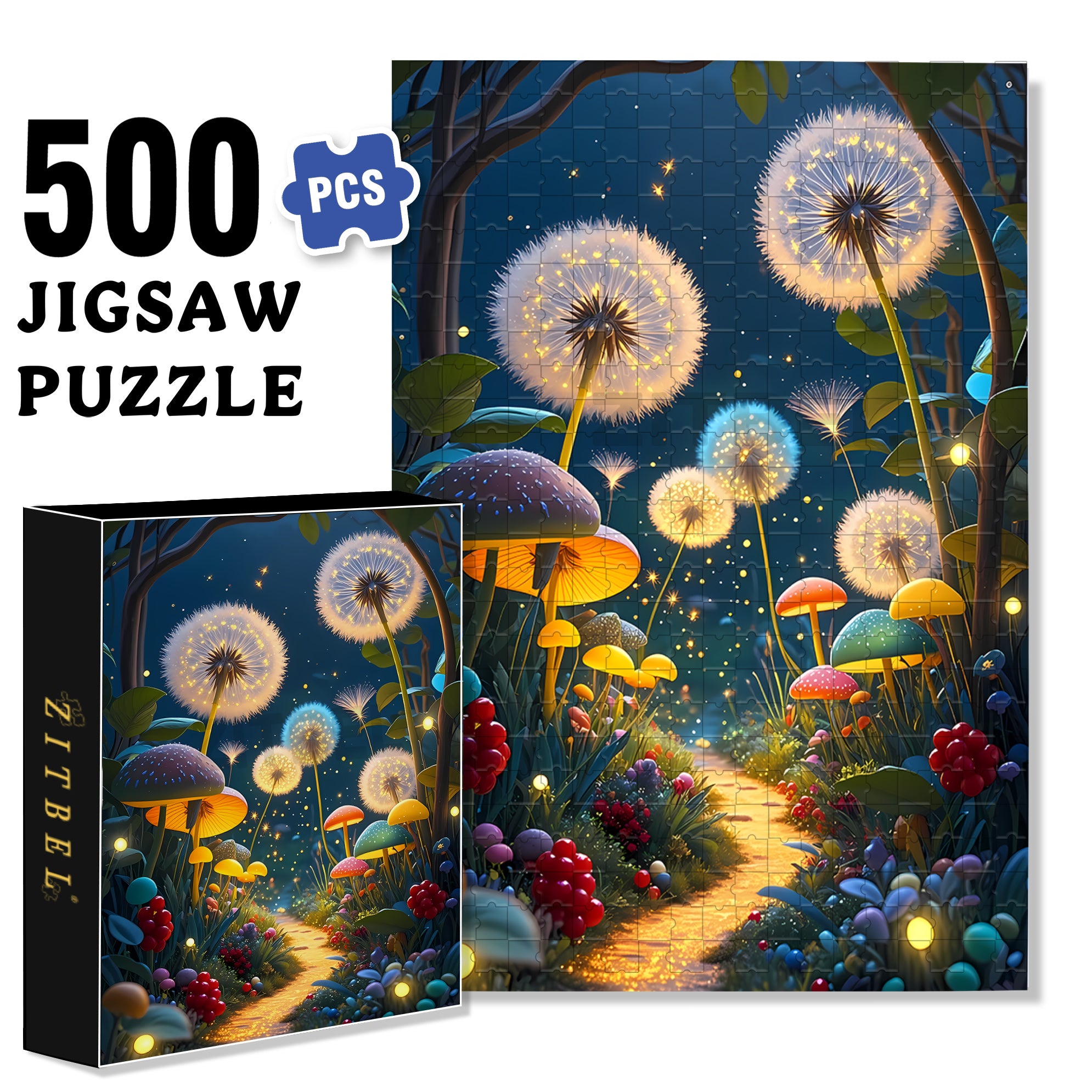 Fairy Garden 500pcs/1000pcs Jigsaw Puzzle, Scratch-Resistant, Interactive Family Game & Brain-Boosting DIY Decor, Perfect for Halloween, Christmas & New Year Gifts, Family Puzzle Game