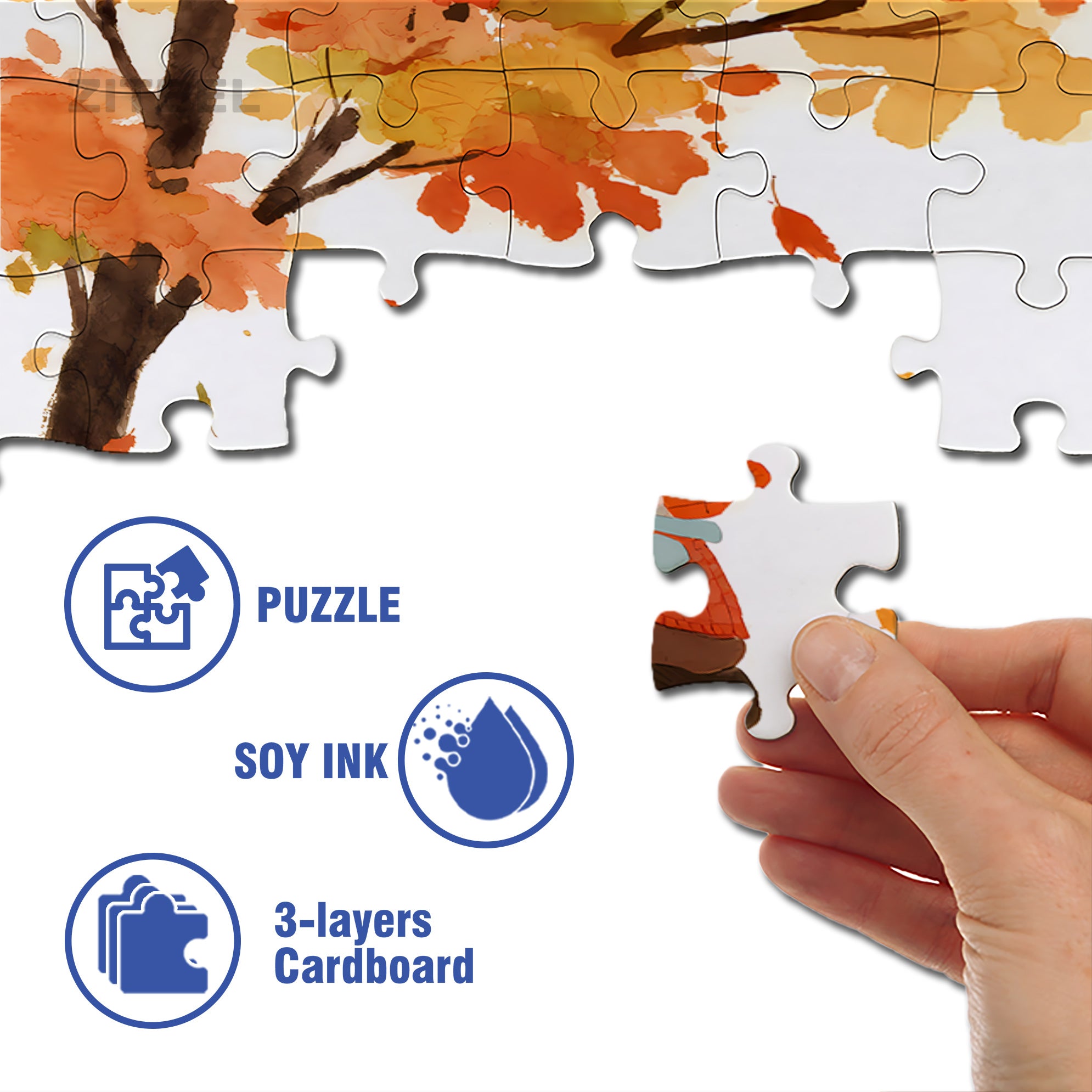 Family 500pcs/1000pcs Jigsaw Puzzle, Scratch-Resistant, Interactive Family Game & Brain-Boosting DIY Decor, Perfect for Halloween, Christmas & New Year Gifts, Family Puzzle Game