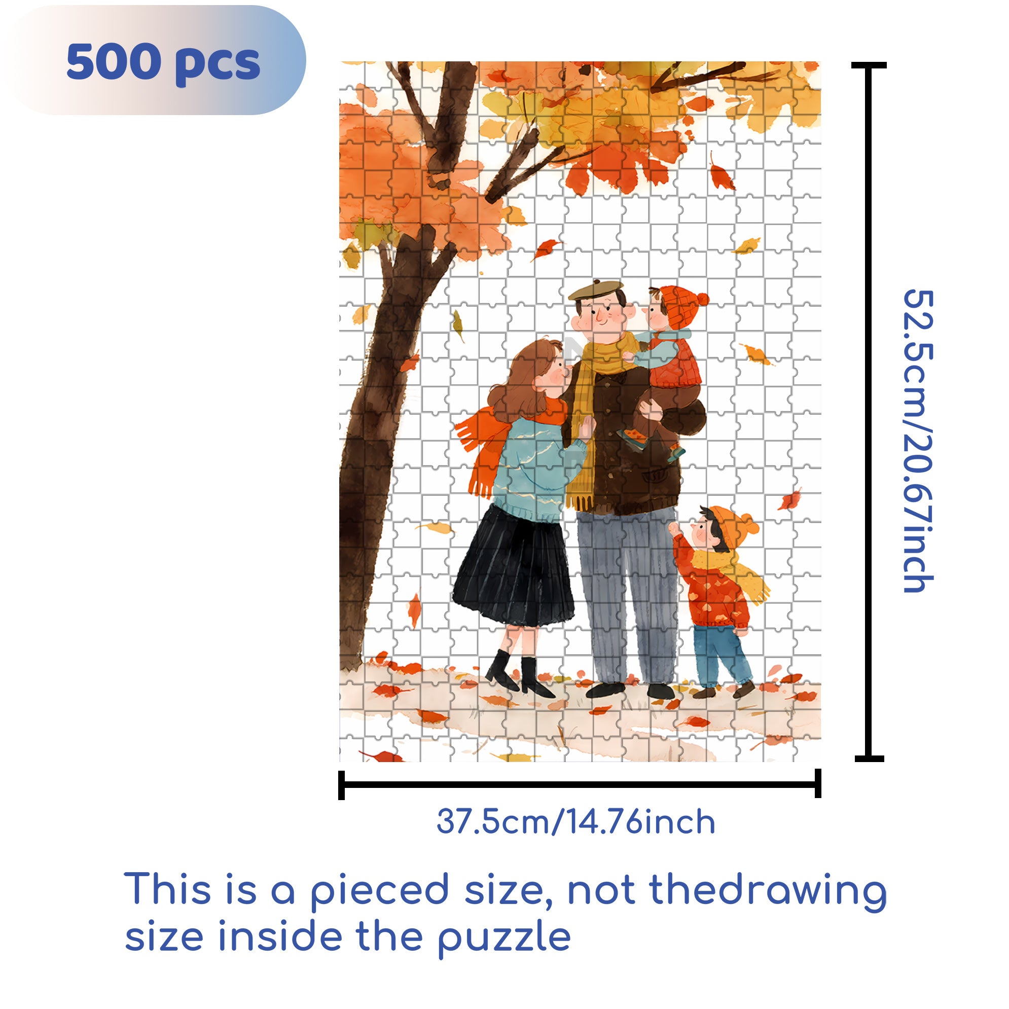 Family 500pcs/1000pcs Jigsaw Puzzle, Scratch-Resistant, Interactive Family Game & Brain-Boosting DIY Decor, Perfect for Halloween, Christmas & New Year Gifts, Family Puzzle Game