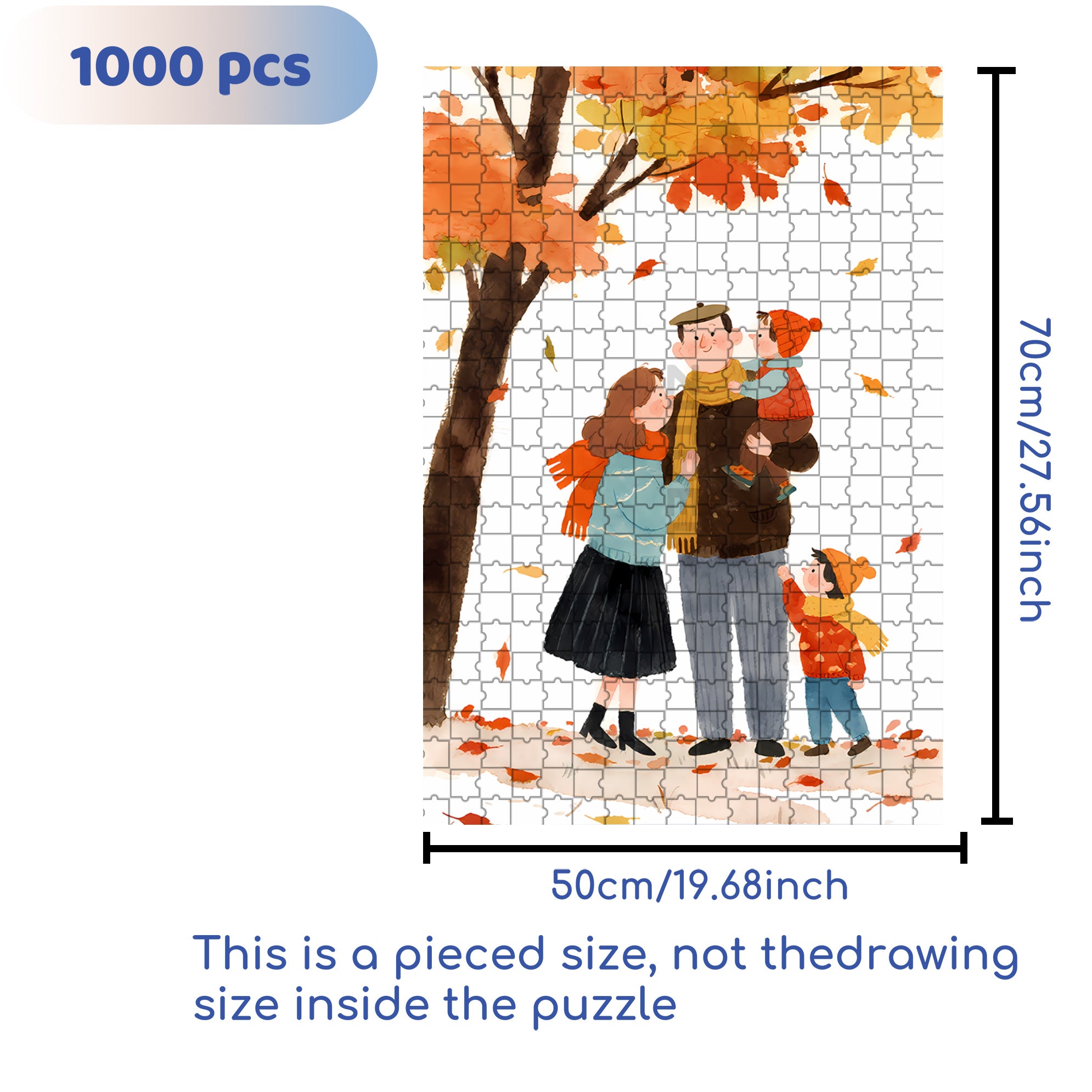 Family 500pcs/1000pcs Jigsaw Puzzle, Scratch-Resistant, Interactive Family Game & Brain-Boosting DIY Decor, Perfect for Halloween, Christmas & New Year Gifts, Family Puzzle Game