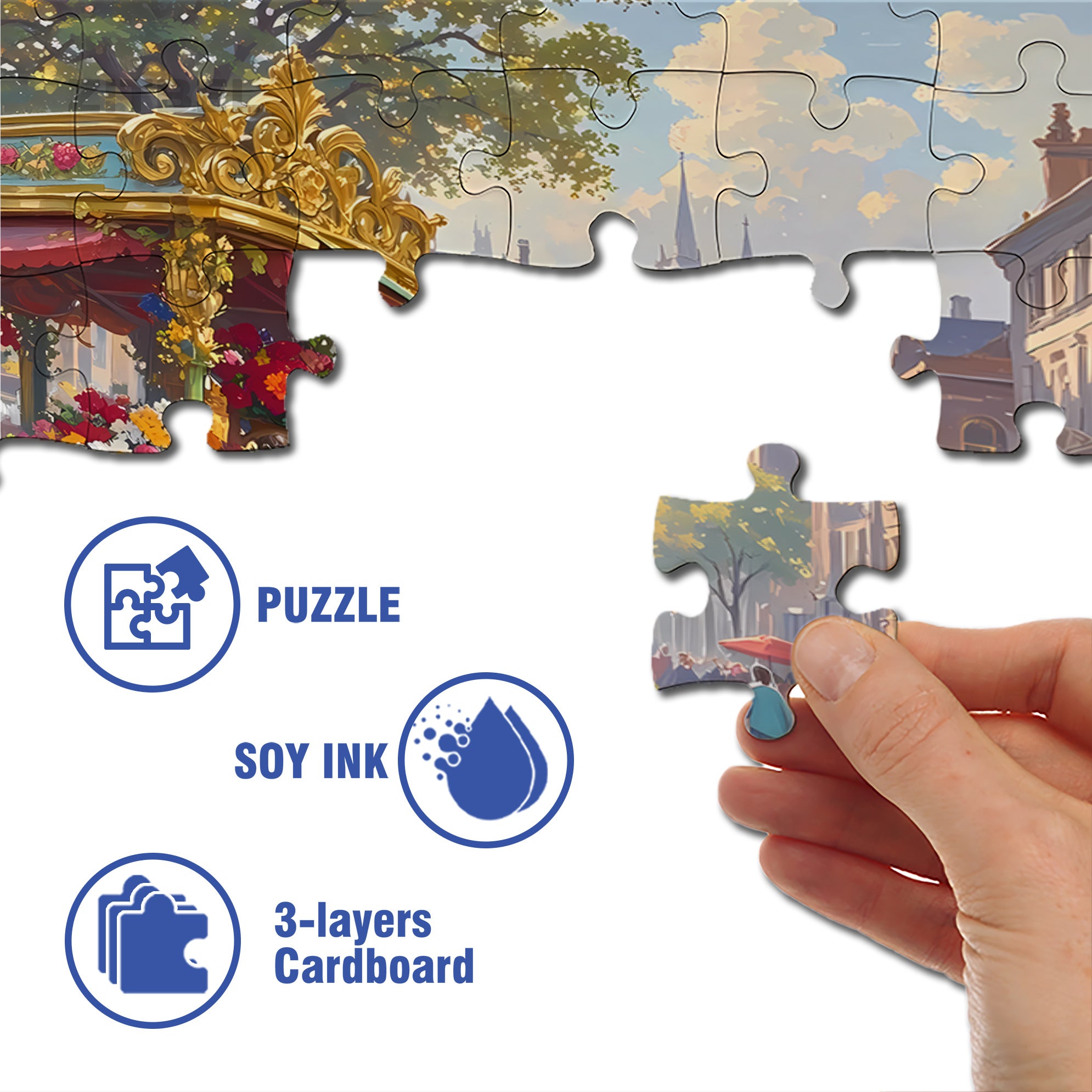 Flower Girl 500pcs/1000pcs Jigsaw Puzzle, Scratch-Resistant, Interactive Family Game & Brain-Boosting DIY Decor, Perfect for Halloween, Christmas & New Year Gifts, Family Puzzle Game