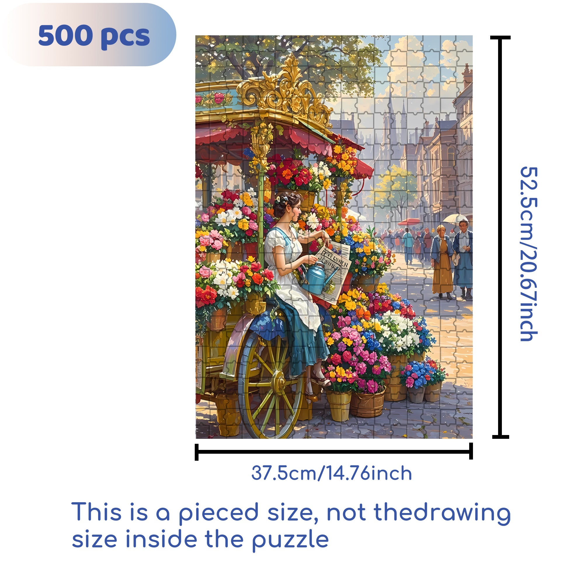 Flower Girl 500pcs/1000pcs Jigsaw Puzzle, Scratch-Resistant, Interactive Family Game & Brain-Boosting DIY Decor, Perfect for Halloween, Christmas & New Year Gifts, Family Puzzle Game