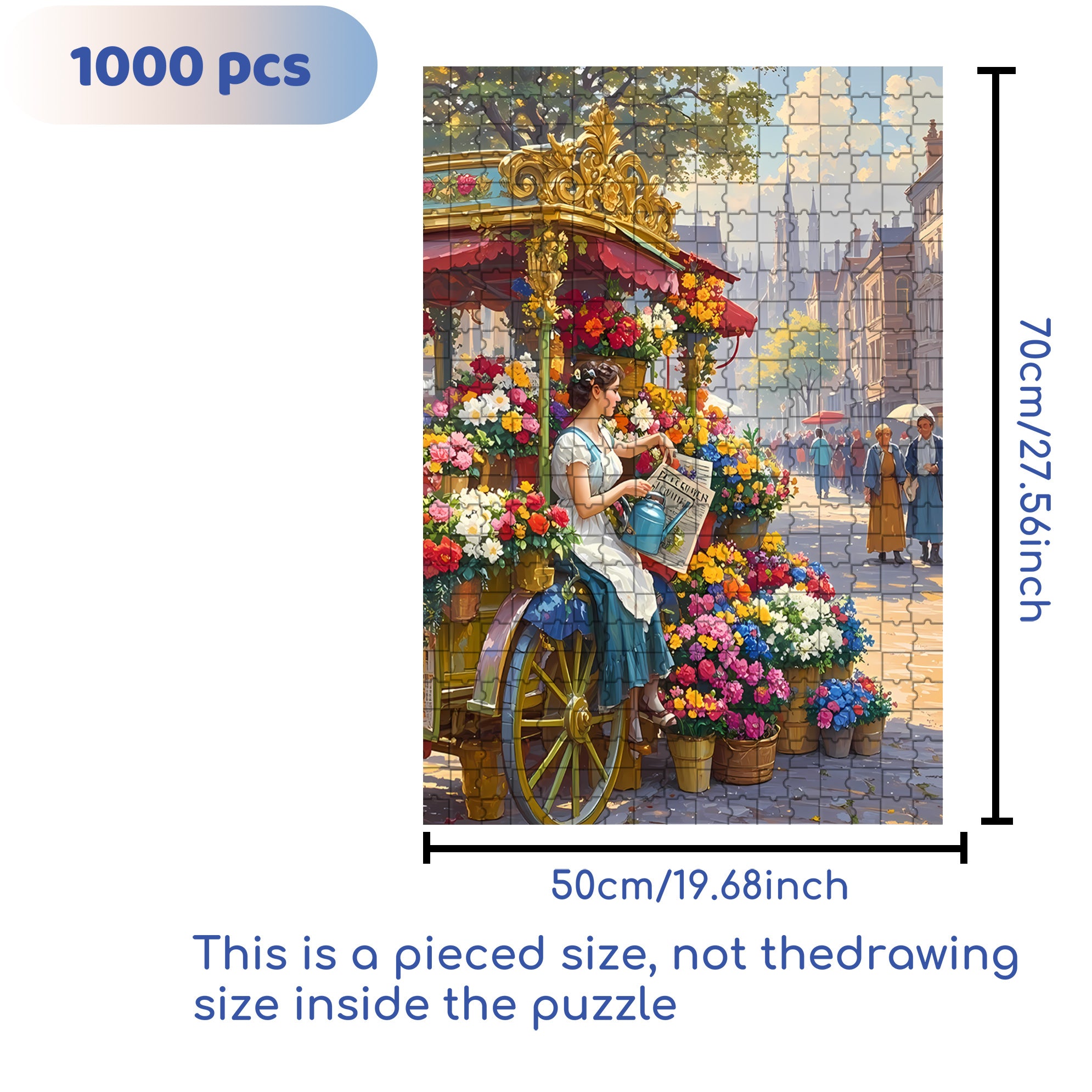 Flower Girl 500pcs/1000pcs Jigsaw Puzzle, Scratch-Resistant, Interactive Family Game & Brain-Boosting DIY Decor, Perfect for Halloween, Christmas & New Year Gifts, Family Puzzle Game