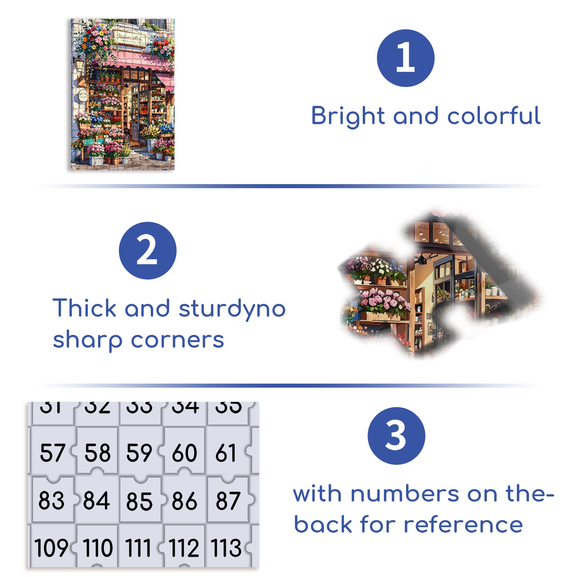 Flower Shop 500pcs/1000pcs Jigsaw Puzzle, Scratch-Resistant, Interactive Family Game & Brain-Boosting DIY Decor, Perfect for Halloween, Christmas & New Year Gifts, Family Puzzle Game