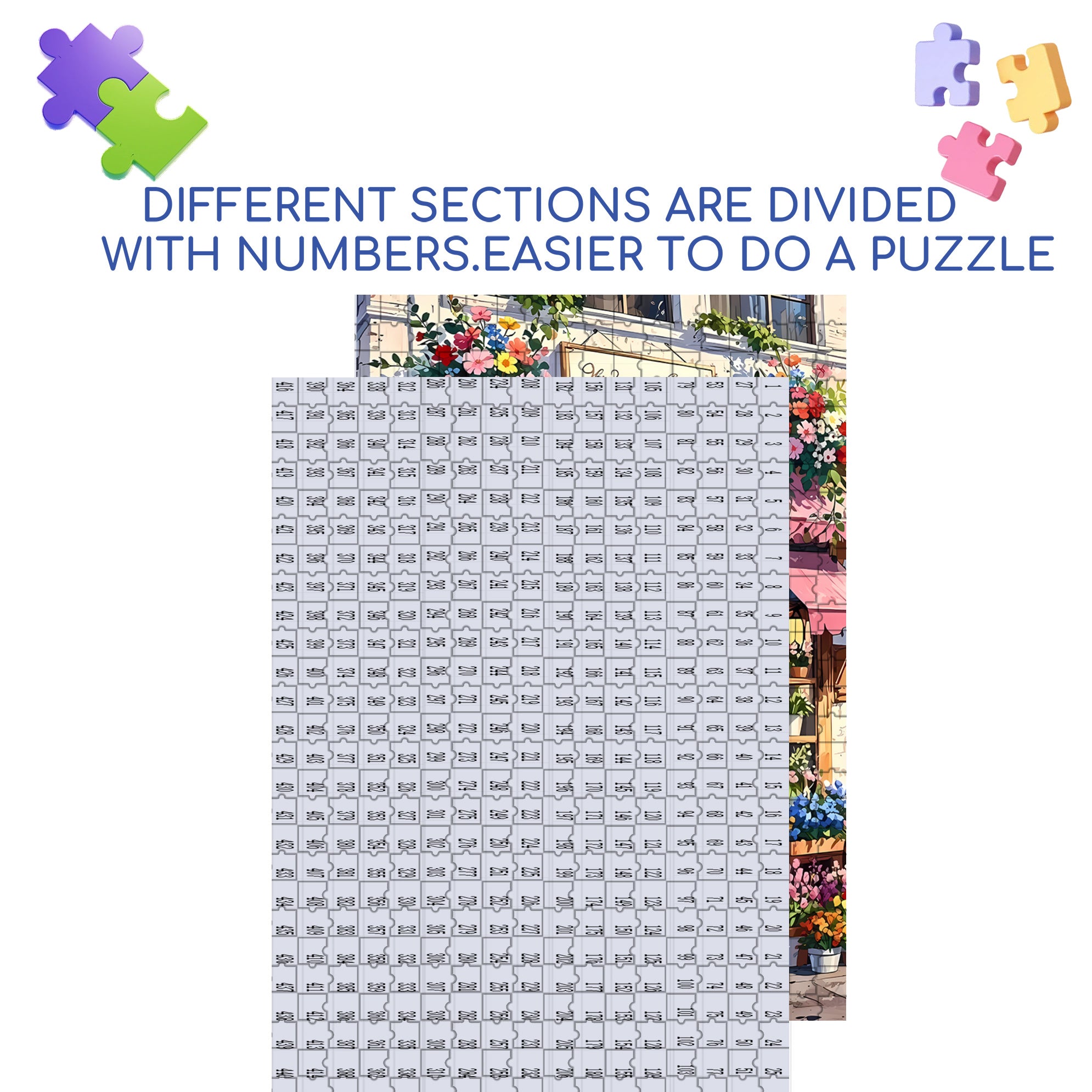 Flower Shop 500pcs/1000pcs Jigsaw Puzzle, Scratch-Resistant, Interactive Family Game & Brain-Boosting DIY Decor, Perfect for Halloween, Christmas & New Year Gifts, Family Puzzle Game