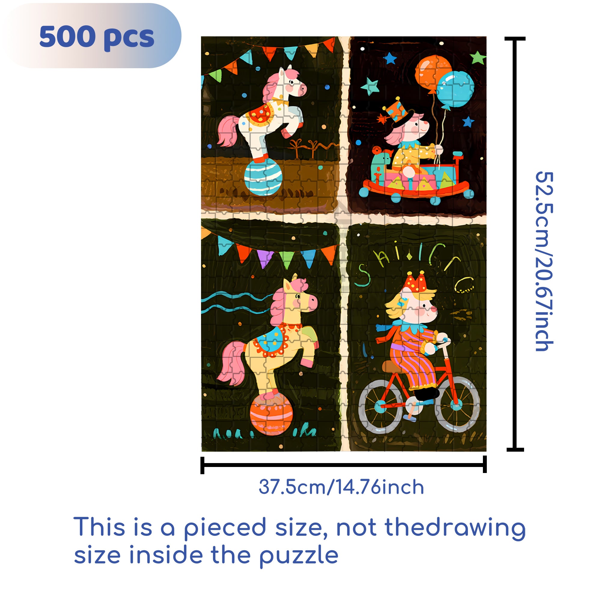 Four-square Grid 500pcs/1000pcs Jigsaw Puzzle, Scratch-Resistant, Interactive Family Game & Brain-Boosting DIY Decor, Perfect for Halloween, Christmas & New Year Gifts, Family Puzzle Game