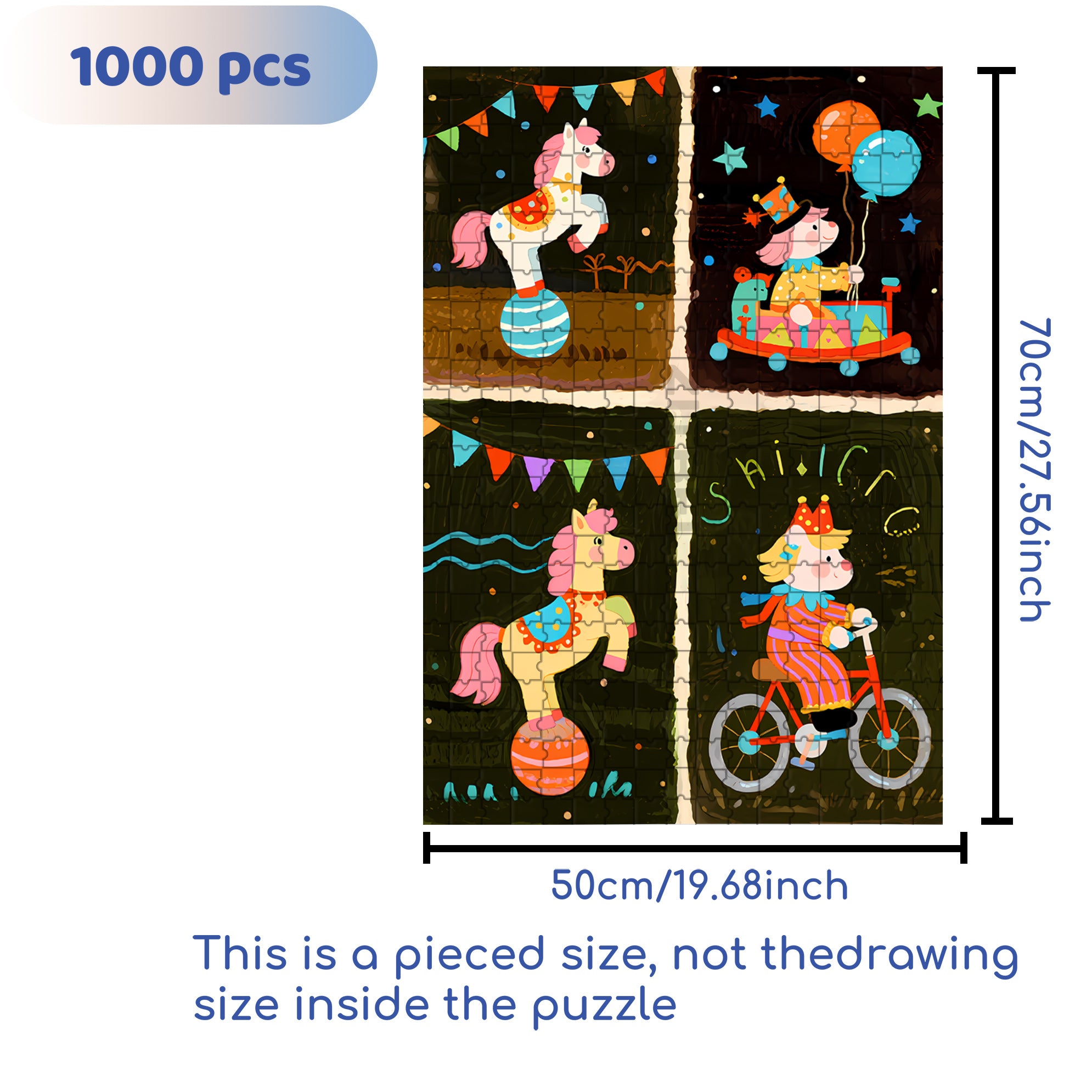 Four-square Grid 500pcs/1000pcs Jigsaw Puzzle, Scratch-Resistant, Interactive Family Game & Brain-Boosting DIY Decor, Perfect for Halloween, Christmas & New Year Gifts, Family Puzzle Game