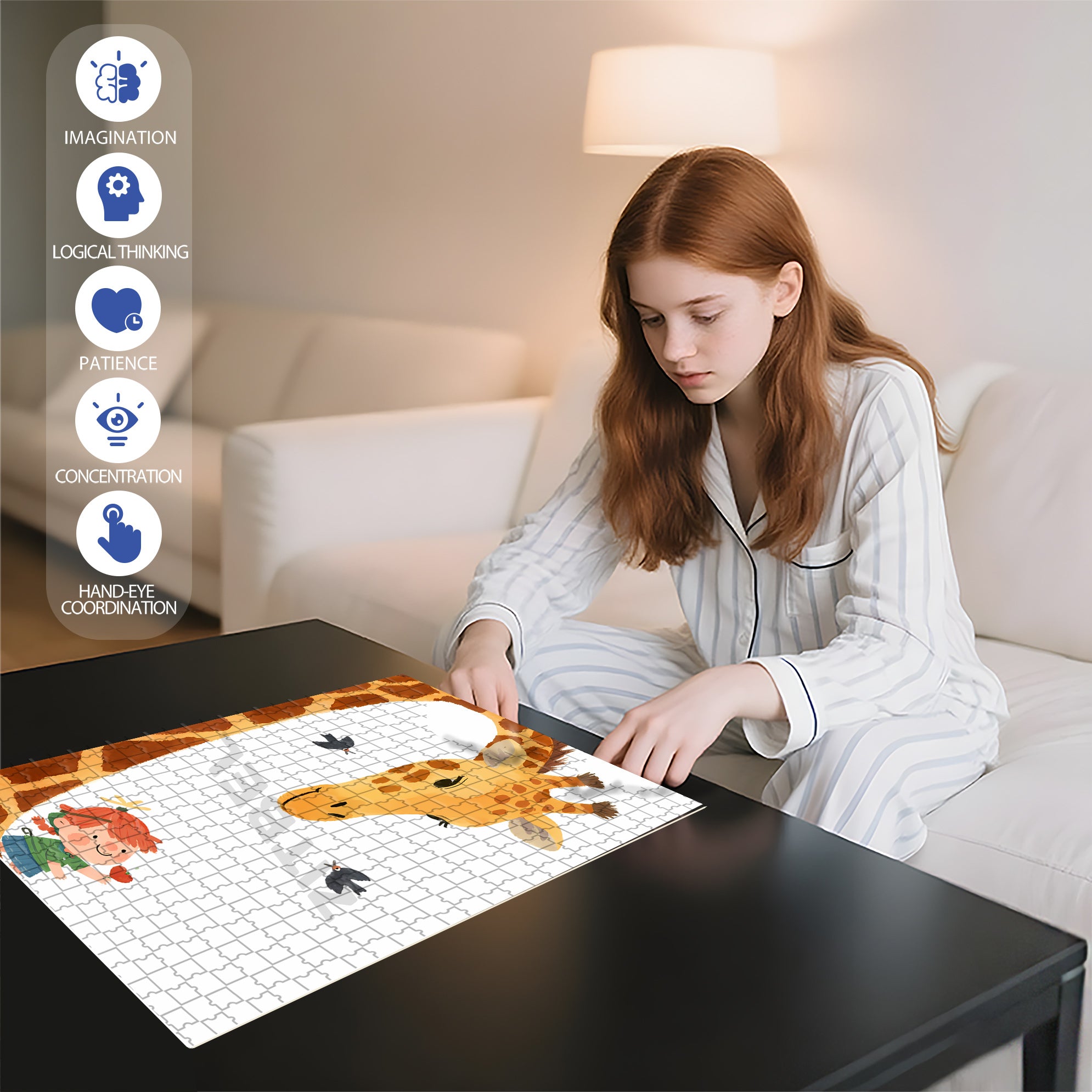 Giraffe 500pcs/1000pcs Jigsaw Puzzle, Scratch-Resistant, Interactive Family Game & Brain-Boosting DIY Decor, Perfect for Halloween, Christmas & New Year Gifts, Family Puzzle Game