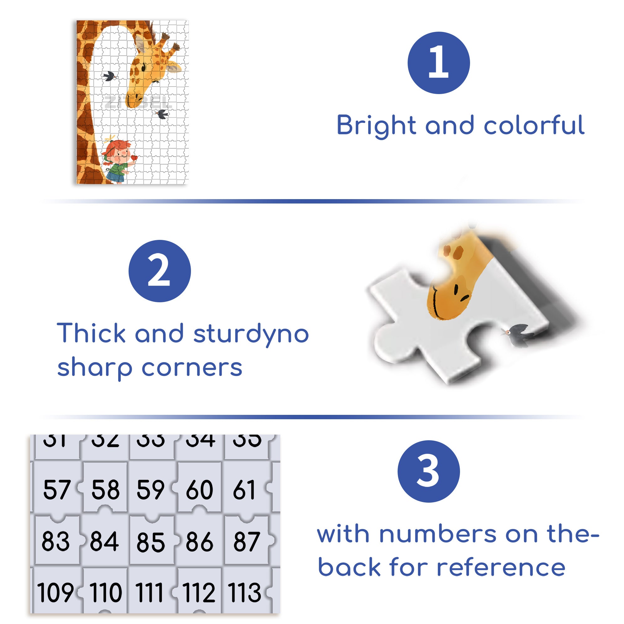 Giraffe 500pcs/1000pcs Jigsaw Puzzle, Scratch-Resistant, Interactive Family Game & Brain-Boosting DIY Decor, Perfect for Halloween, Christmas & New Year Gifts, Family Puzzle Game