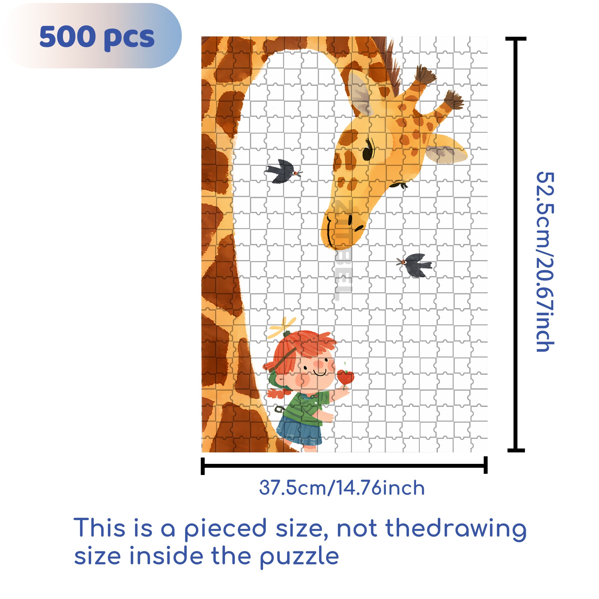 Giraffe 500pcs/1000pcs Jigsaw Puzzle, Scratch-Resistant, Interactive Family Game & Brain-Boosting DIY Decor, Perfect for Halloween, Christmas & New Year Gifts, Family Puzzle Game