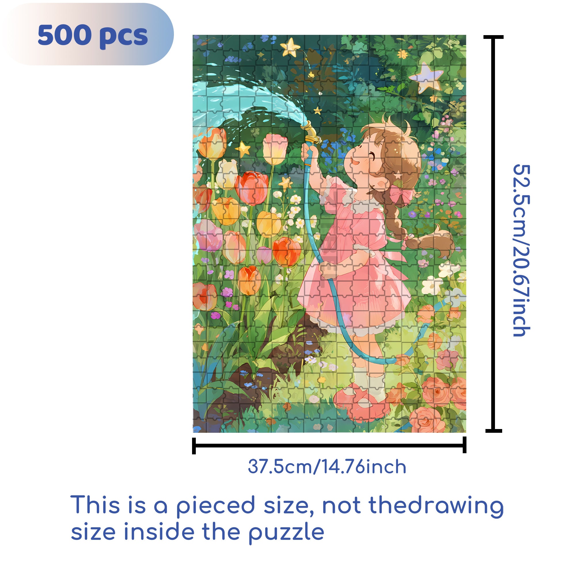 Happy Garden 500pcs/1000pcs Jigsaw Puzzle, Scratch-Resistant, Interactive Family Game & Brain-Boosting DIY Decor, Perfect for Halloween, Christmas & New Year Gifts, Family Puzzle Game