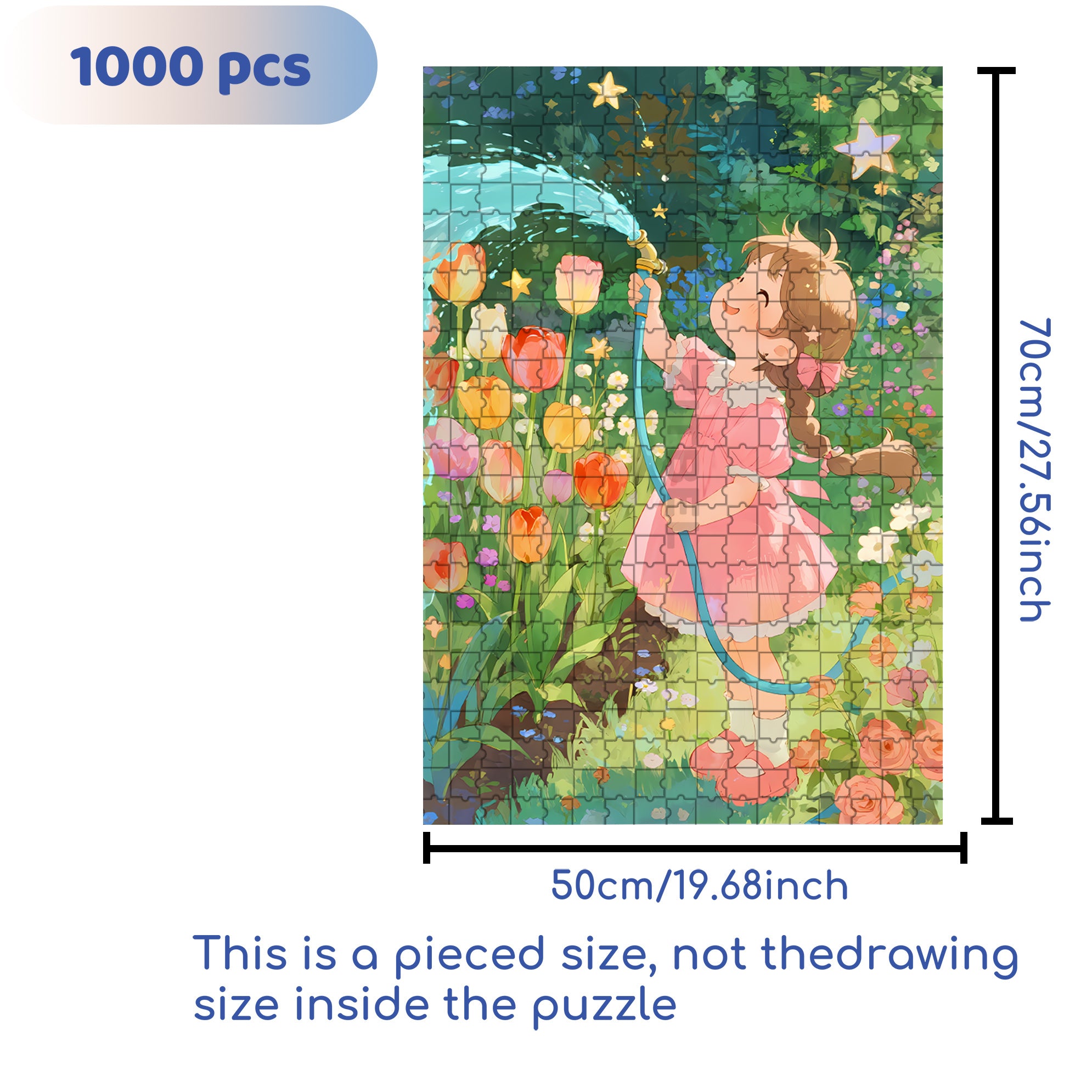 Happy Garden 500pcs/1000pcs Jigsaw Puzzle, Scratch-Resistant, Interactive Family Game & Brain-Boosting DIY Decor, Perfect for Halloween, Christmas & New Year Gifts, Family Puzzle Game