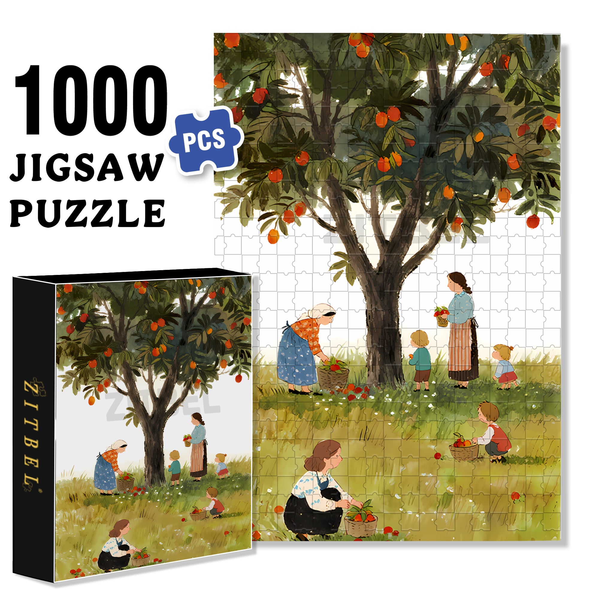 Harvest 500pcs/1000pcs Jigsaw Puzzle, Scratch-Resistant, Interactive Family Game & Brain-Boosting DIY Decor, Perfect for Halloween, Christmas & New Year Gifts, Family Puzzle Game