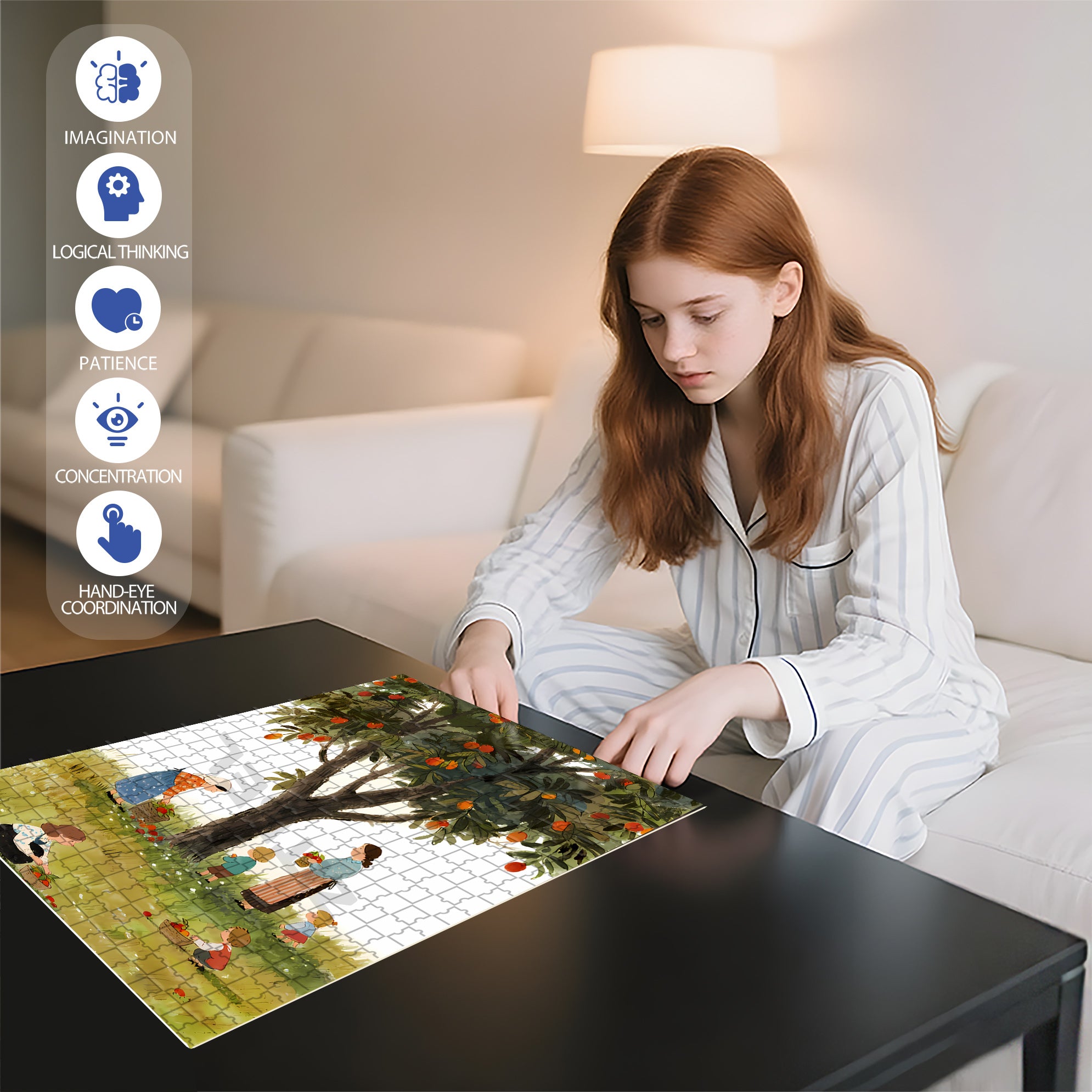 Harvest 500pcs/1000pcs Jigsaw Puzzle, Scratch-Resistant, Interactive Family Game & Brain-Boosting DIY Decor, Perfect for Halloween, Christmas & New Year Gifts, Family Puzzle Game