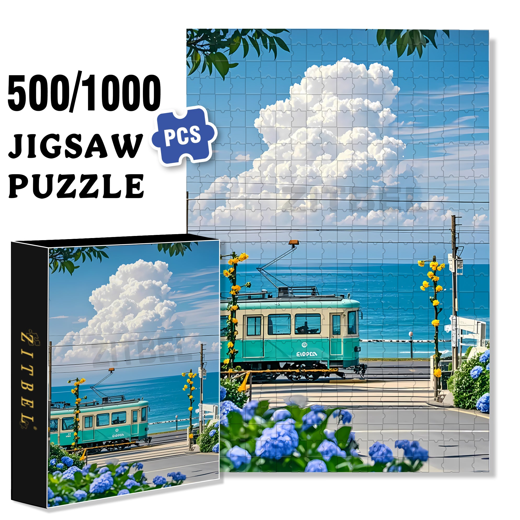 Hot summer 500pcs/1000pcs Jigsaw Puzzle, Scratch-Resistant, Interactive Family Game & Brain-Boosting DIY Decor, Perfect for Halloween, Christmas & New Year Gifts, Family Puzzle Game