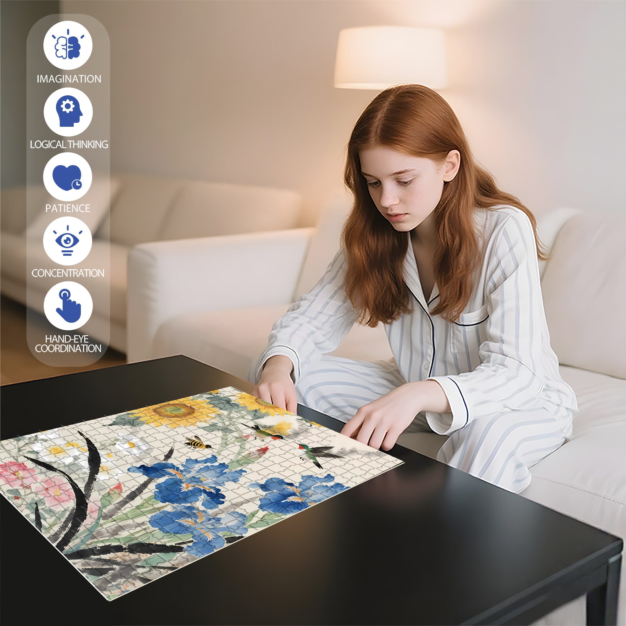 Hummingbird 500pcs/1000pcs Jigsaw Puzzle, Scratch-Resistant, Interactive Family Game & Brain-Boosting DIY Decor, Perfect for Halloween, Christmas & New Year Gifts, Family Puzzle Game