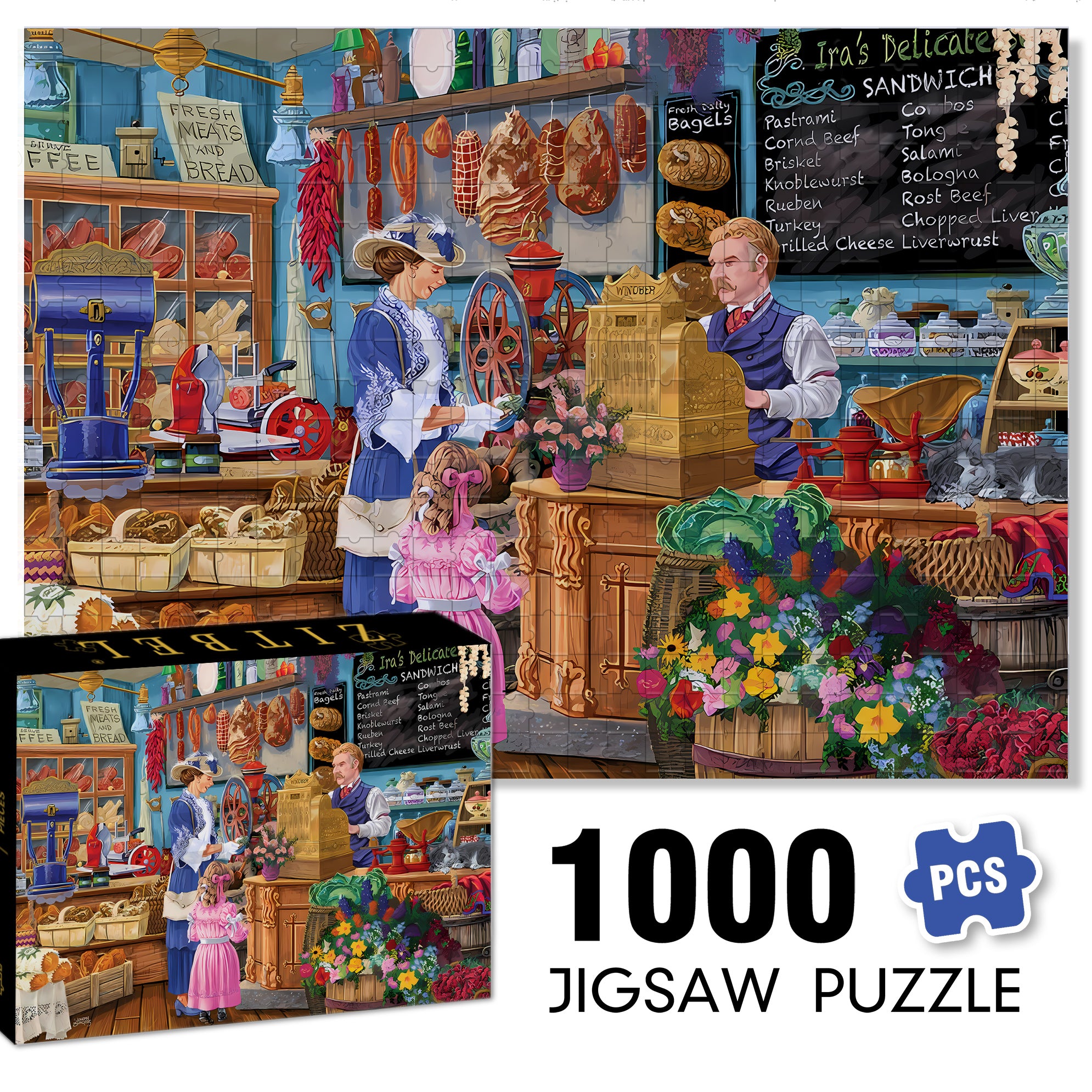 Ira¡¯s 500pcs/1000pcs Jigsaw Puzzle, Scratch-Resistant, Interactive Family Game & Brain-Boosting DIY Decor, Perfect for Halloween, Christmas & New Year Gifts, Family Puzzle Game