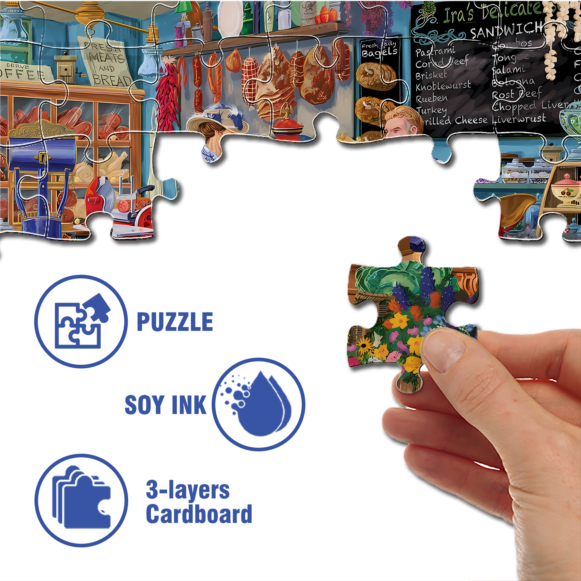 Ira¡¯s 500pcs/1000pcs Jigsaw Puzzle, Scratch-Resistant, Interactive Family Game & Brain-Boosting DIY Decor, Perfect for Halloween, Christmas & New Year Gifts, Family Puzzle Game