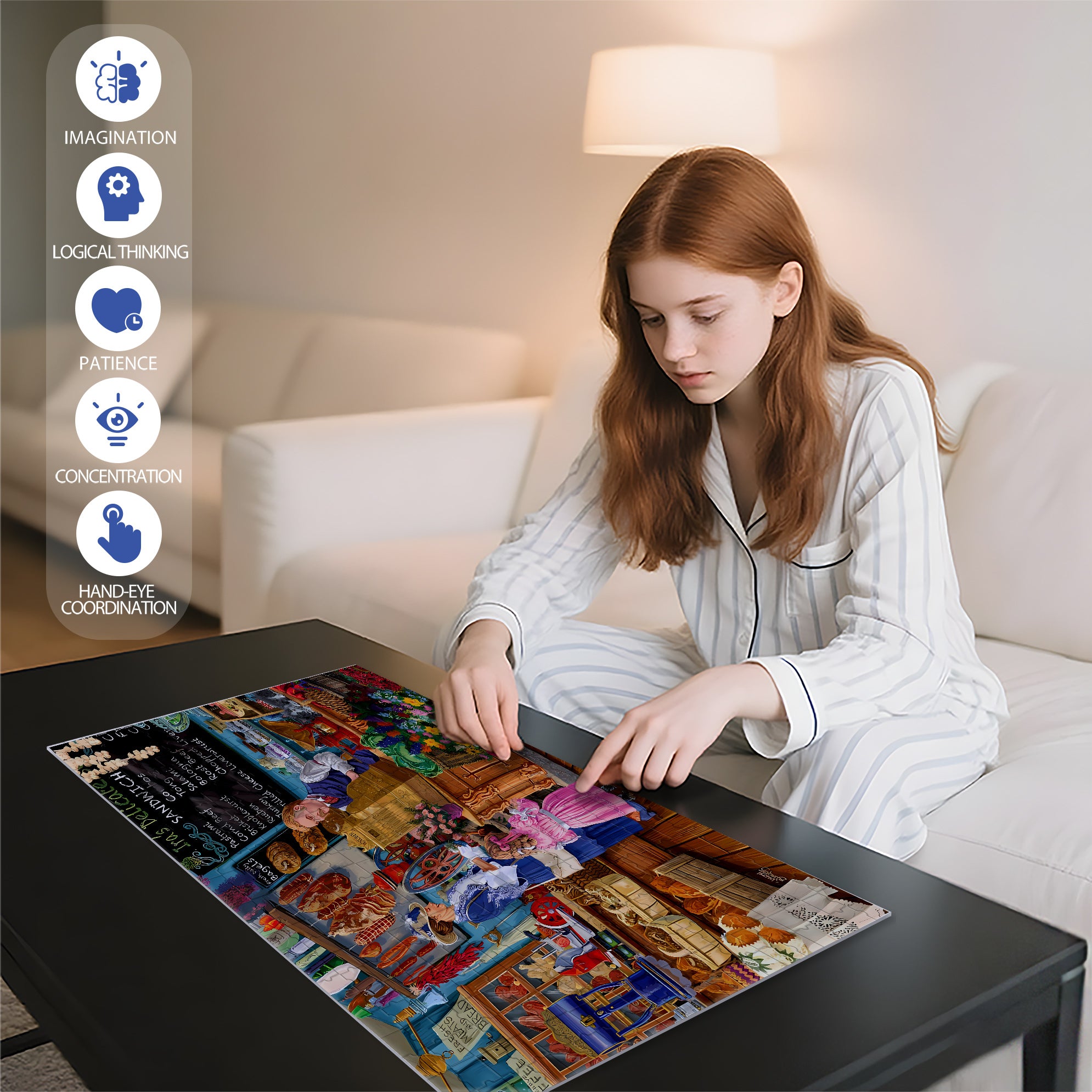 Ira¡¯s 500pcs/1000pcs Jigsaw Puzzle, Scratch-Resistant, Interactive Family Game & Brain-Boosting DIY Decor, Perfect for Halloween, Christmas & New Year Gifts, Family Puzzle Game