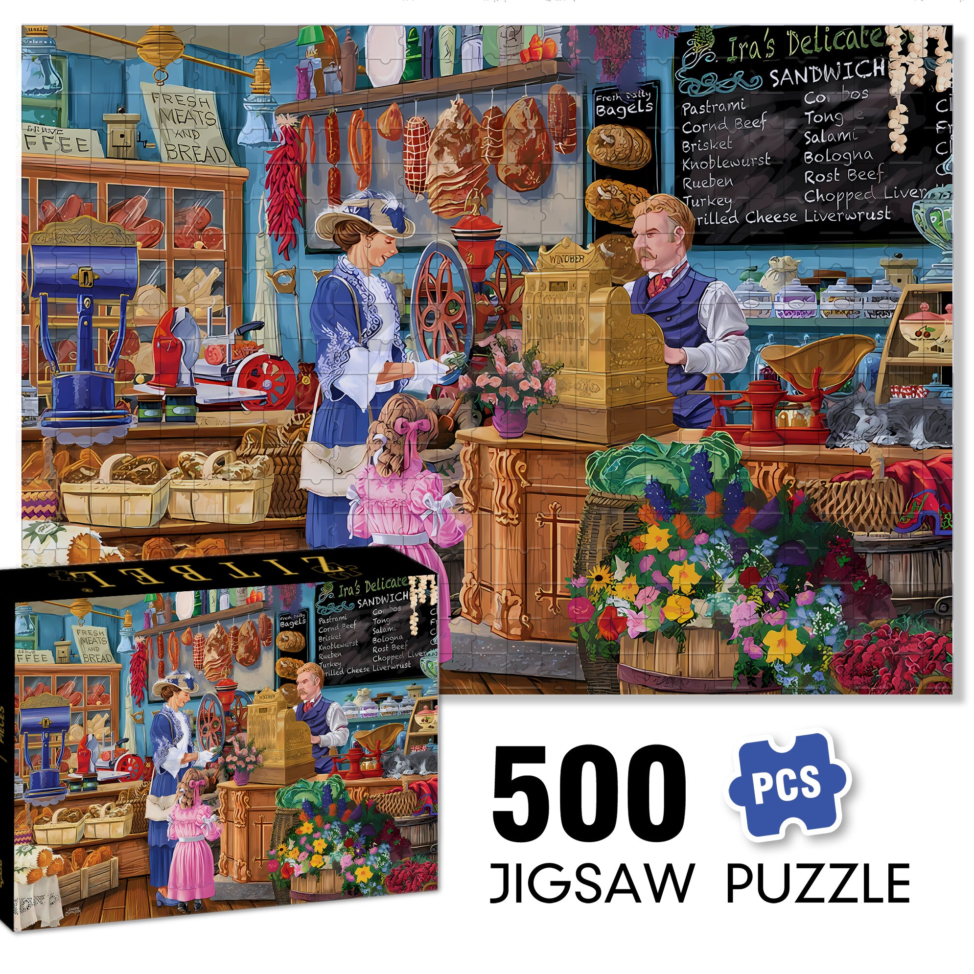 Ira¡¯s 500pcs/1000pcs Jigsaw Puzzle, Scratch-Resistant, Interactive Family Game & Brain-Boosting DIY Decor, Perfect for Halloween, Christmas & New Year Gifts, Family Puzzle Game