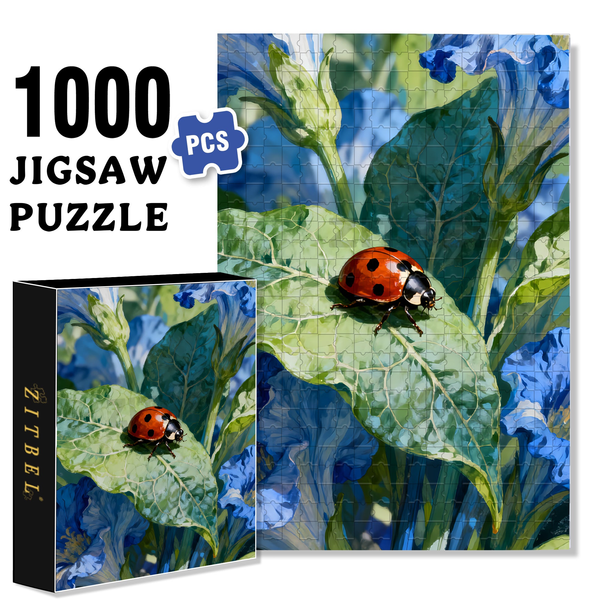 Ladybird 500pcs/1000pcs Jigsaw Puzzle, Scratch-Resistant, Interactive Family Game & Brain-Boosting DIY Decor, Perfect for Halloween, Christmas & New Year Gifts, Family Puzzle Game