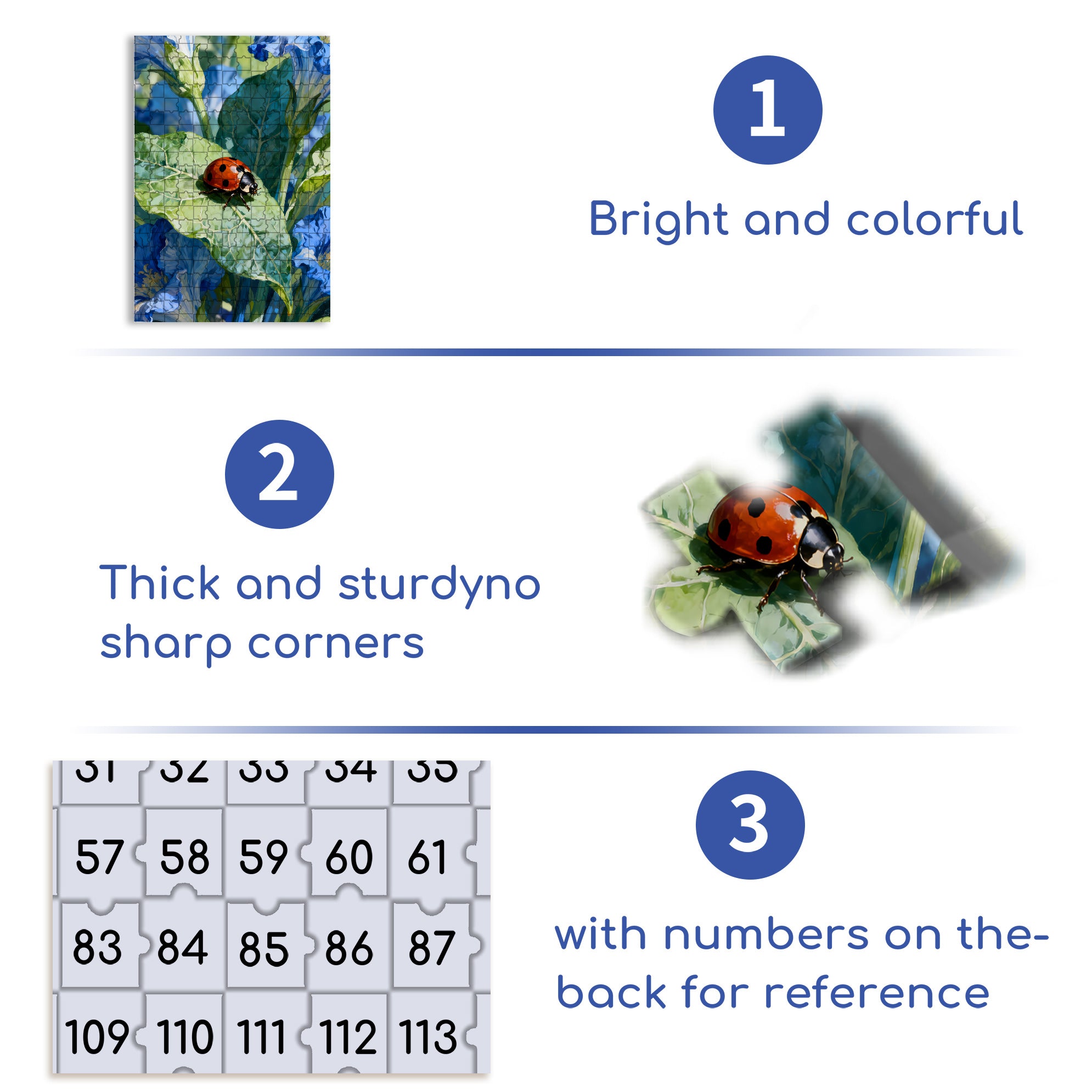 Ladybird 500pcs/1000pcs Jigsaw Puzzle, Scratch-Resistant, Interactive Family Game & Brain-Boosting DIY Decor, Perfect for Halloween, Christmas & New Year Gifts, Family Puzzle Game
