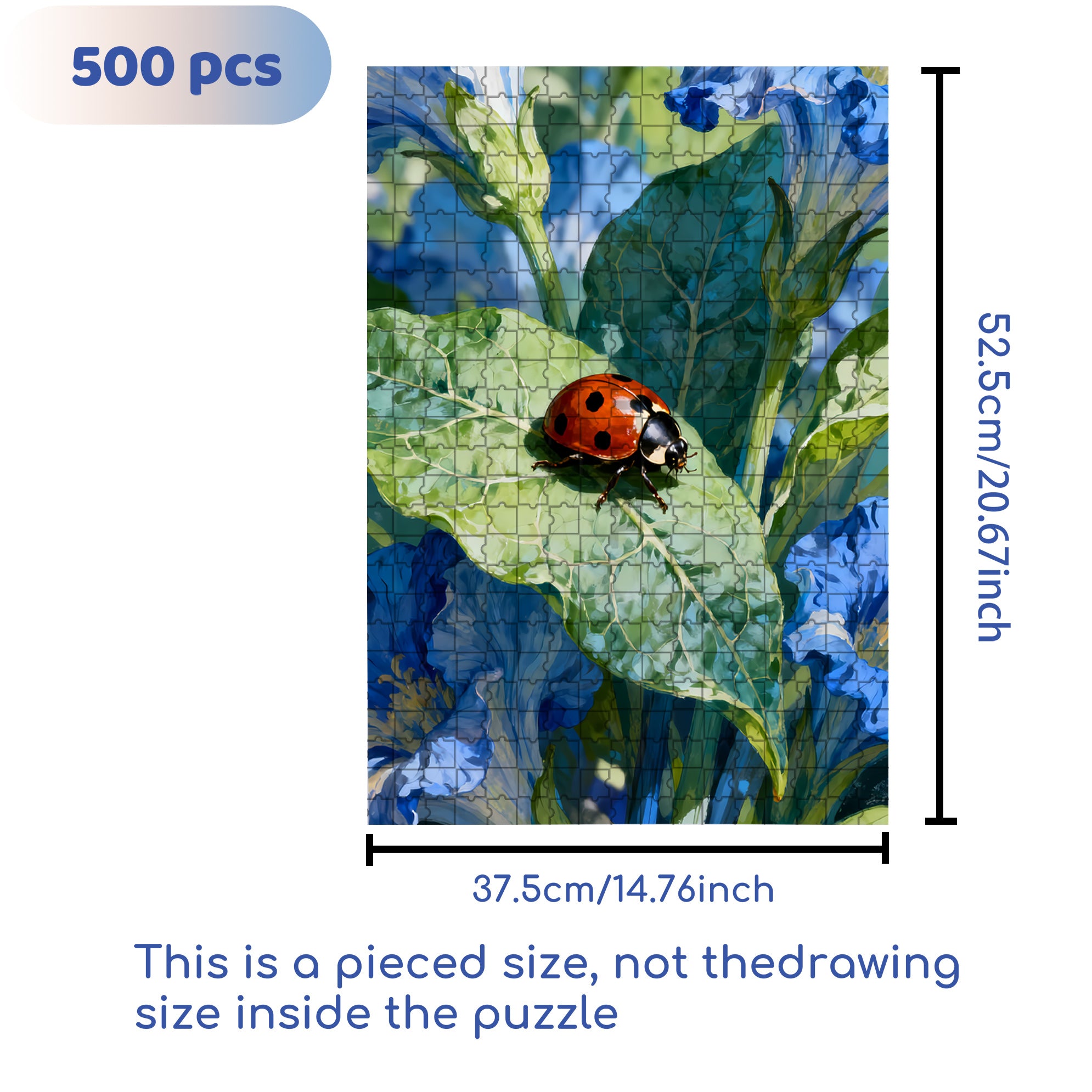 Ladybird 500pcs/1000pcs Jigsaw Puzzle, Scratch-Resistant, Interactive Family Game & Brain-Boosting DIY Decor, Perfect for Halloween, Christmas & New Year Gifts, Family Puzzle Game