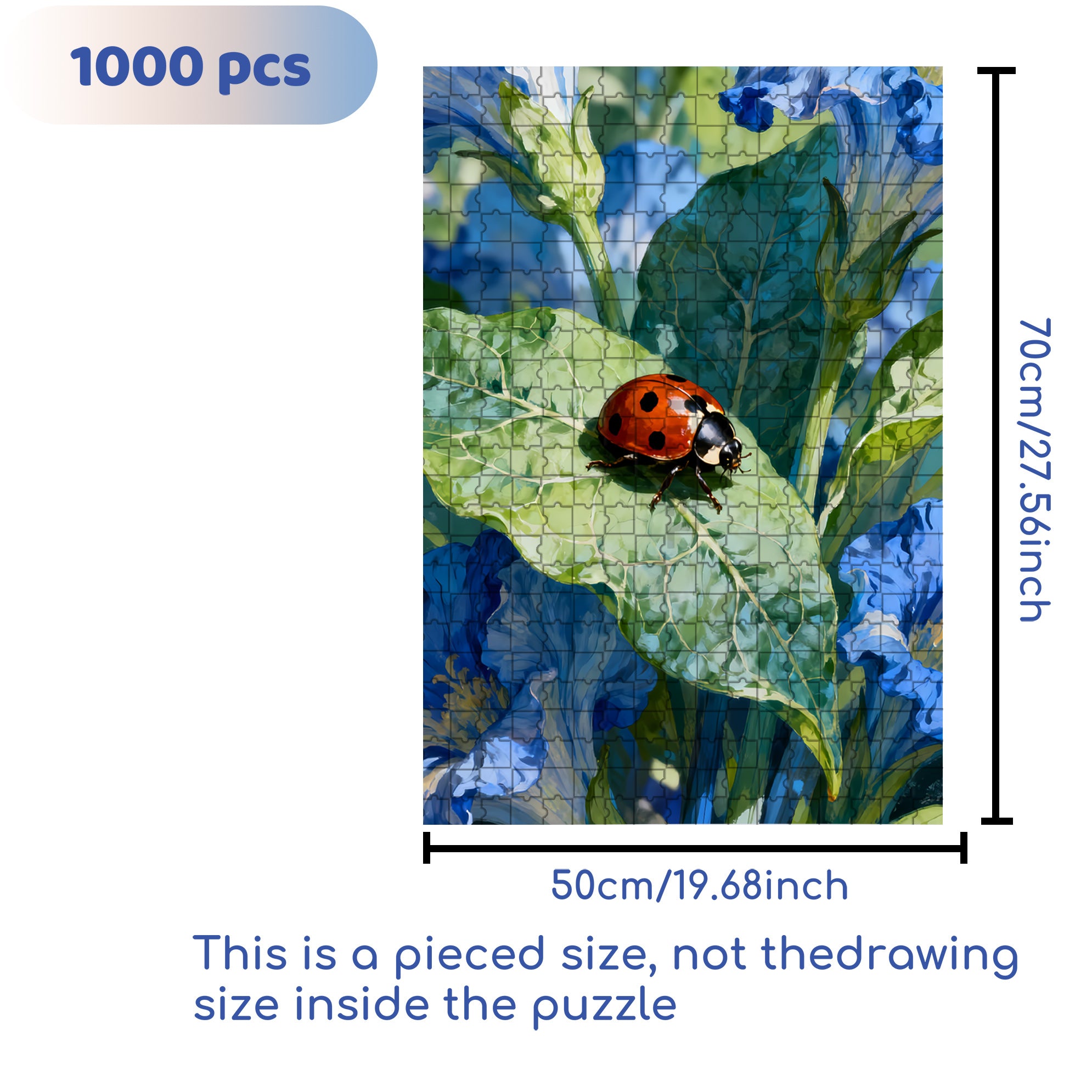 Ladybird 500pcs/1000pcs Jigsaw Puzzle, Scratch-Resistant, Interactive Family Game & Brain-Boosting DIY Decor, Perfect for Halloween, Christmas & New Year Gifts, Family Puzzle Game