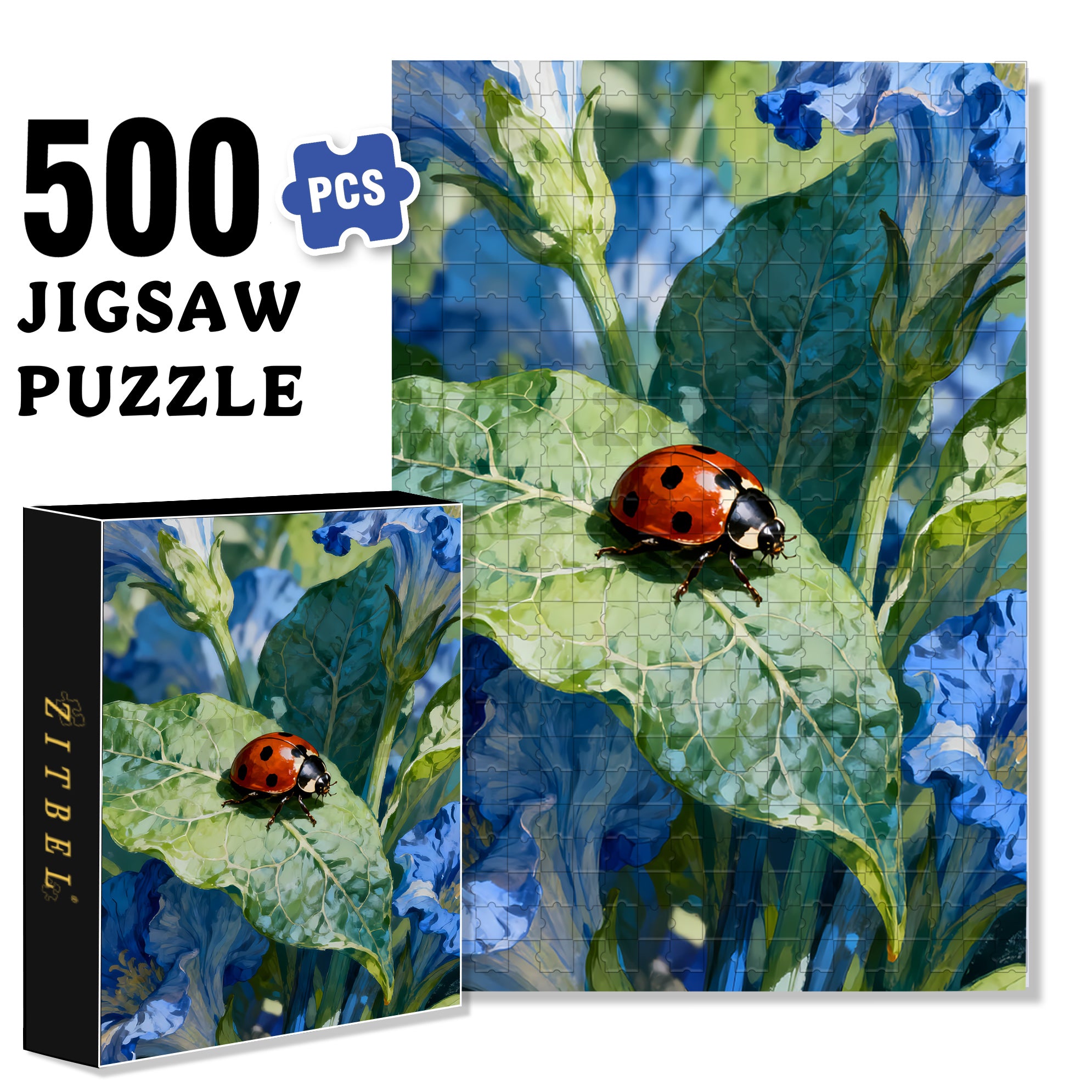 Ladybird 500pcs/1000pcs Jigsaw Puzzle, Scratch-Resistant, Interactive Family Game & Brain-Boosting DIY Decor, Perfect for Halloween, Christmas & New Year Gifts, Family Puzzle Game