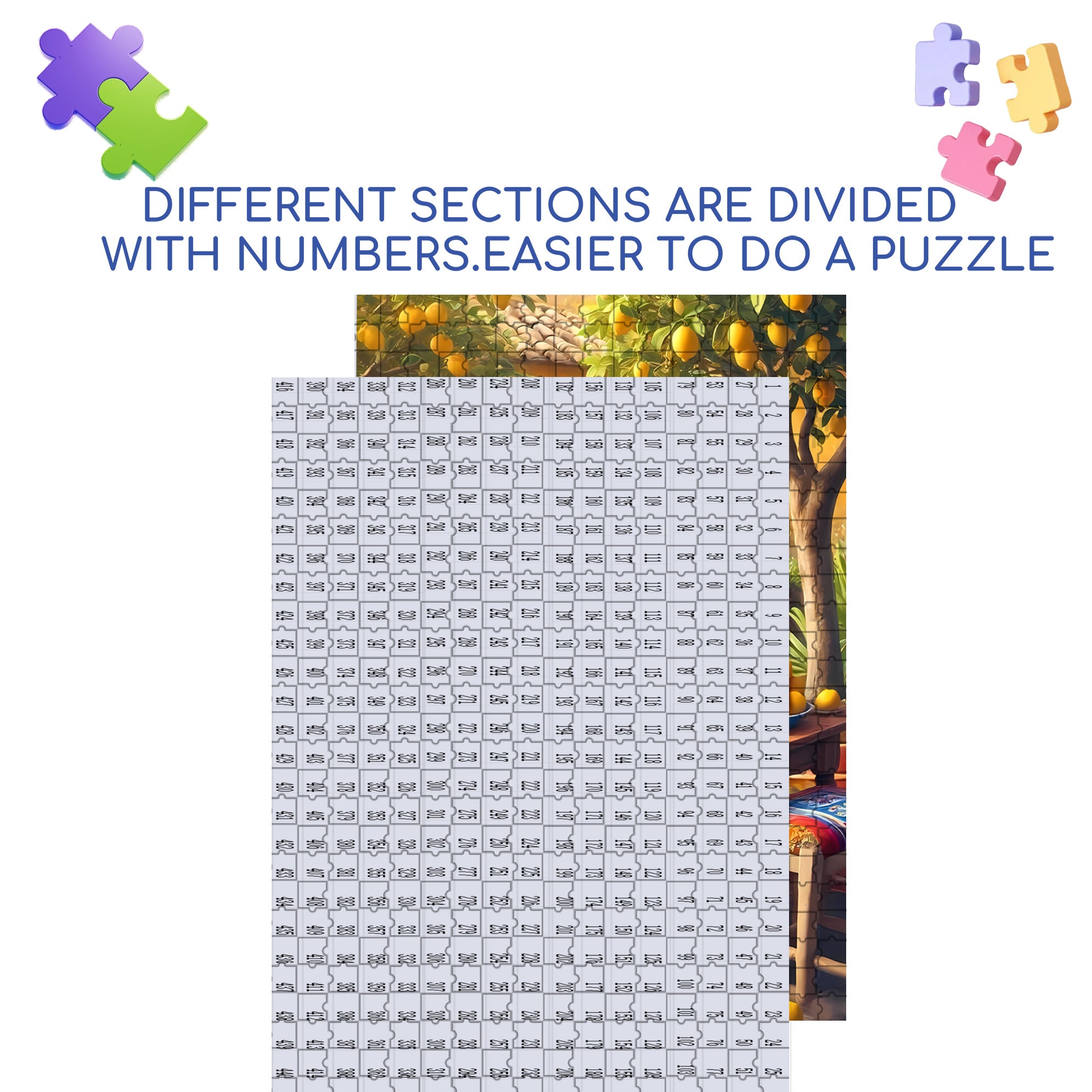 Lemon Tree 500pcs/1000pcs Jigsaw Puzzle, Scratch-Resistant, Interactive Family Game & Brain-Boosting DIY Decor, Perfect for Halloween, Christmas & New Year Gifts, Family Puzzle Game