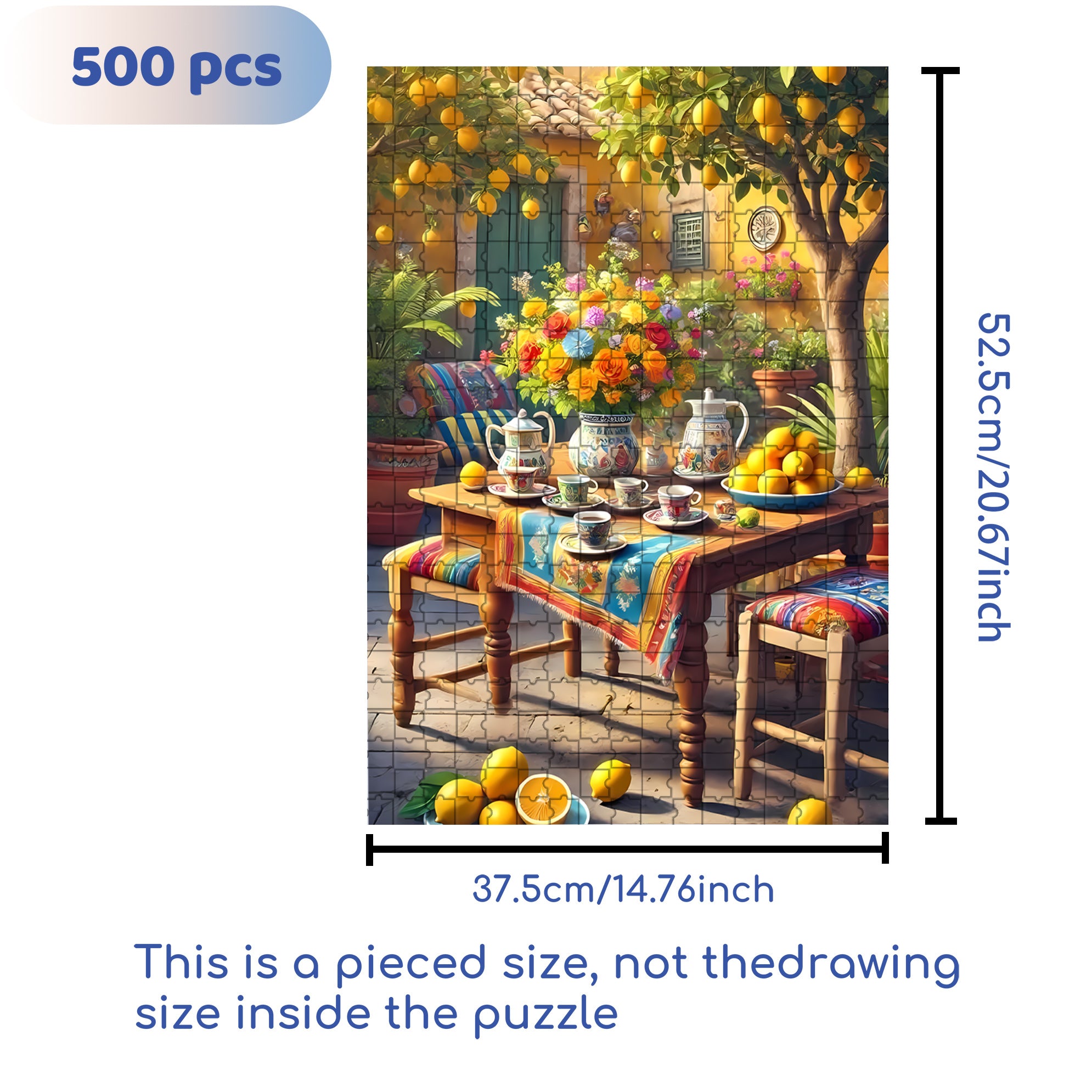 Lemon Tree 500pcs/1000pcs Jigsaw Puzzle, Scratch-Resistant, Interactive Family Game & Brain-Boosting DIY Decor, Perfect for Halloween, Christmas & New Year Gifts, Family Puzzle Game