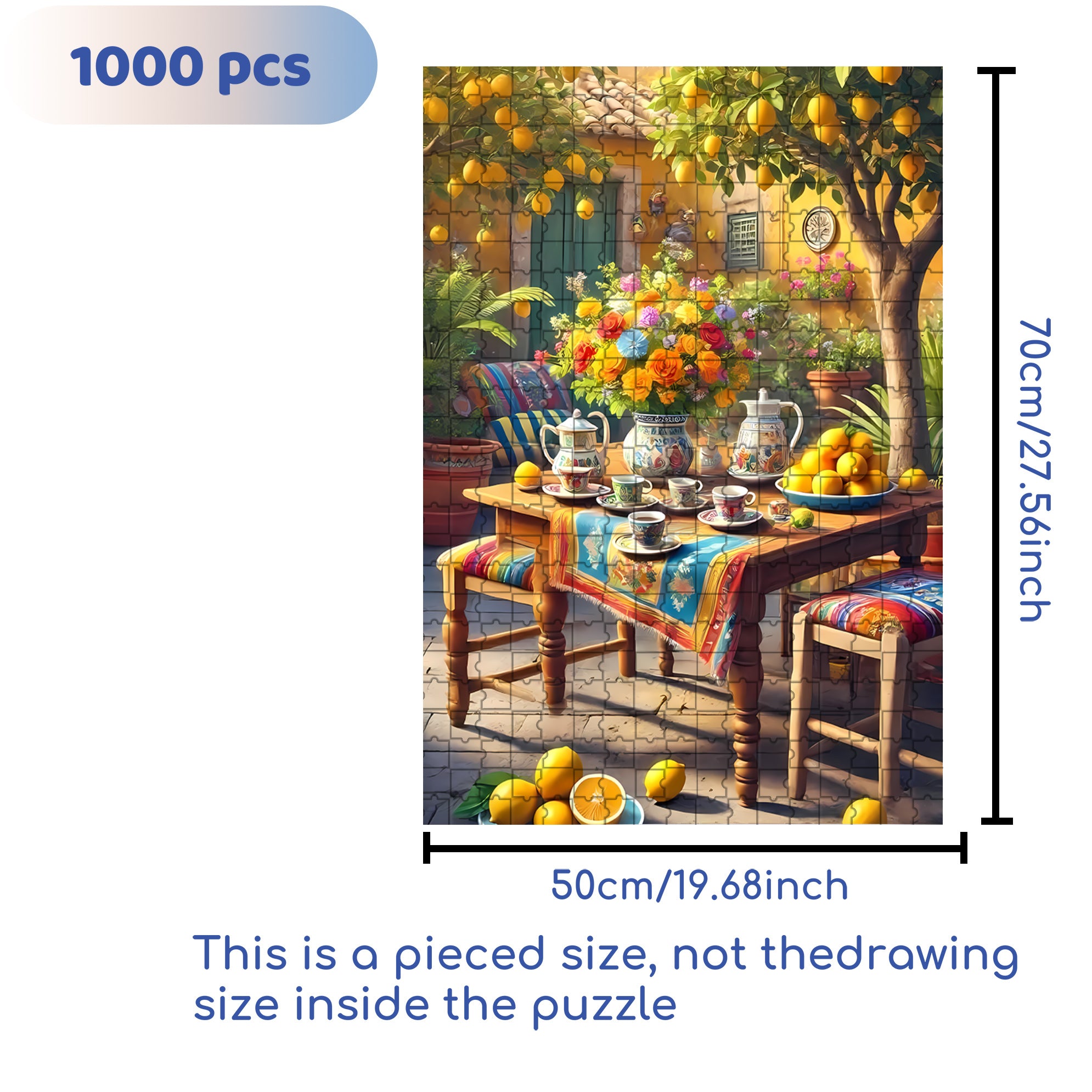 Lemon Tree 500pcs/1000pcs Jigsaw Puzzle, Scratch-Resistant, Interactive Family Game & Brain-Boosting DIY Decor, Perfect for Halloween, Christmas & New Year Gifts, Family Puzzle Game