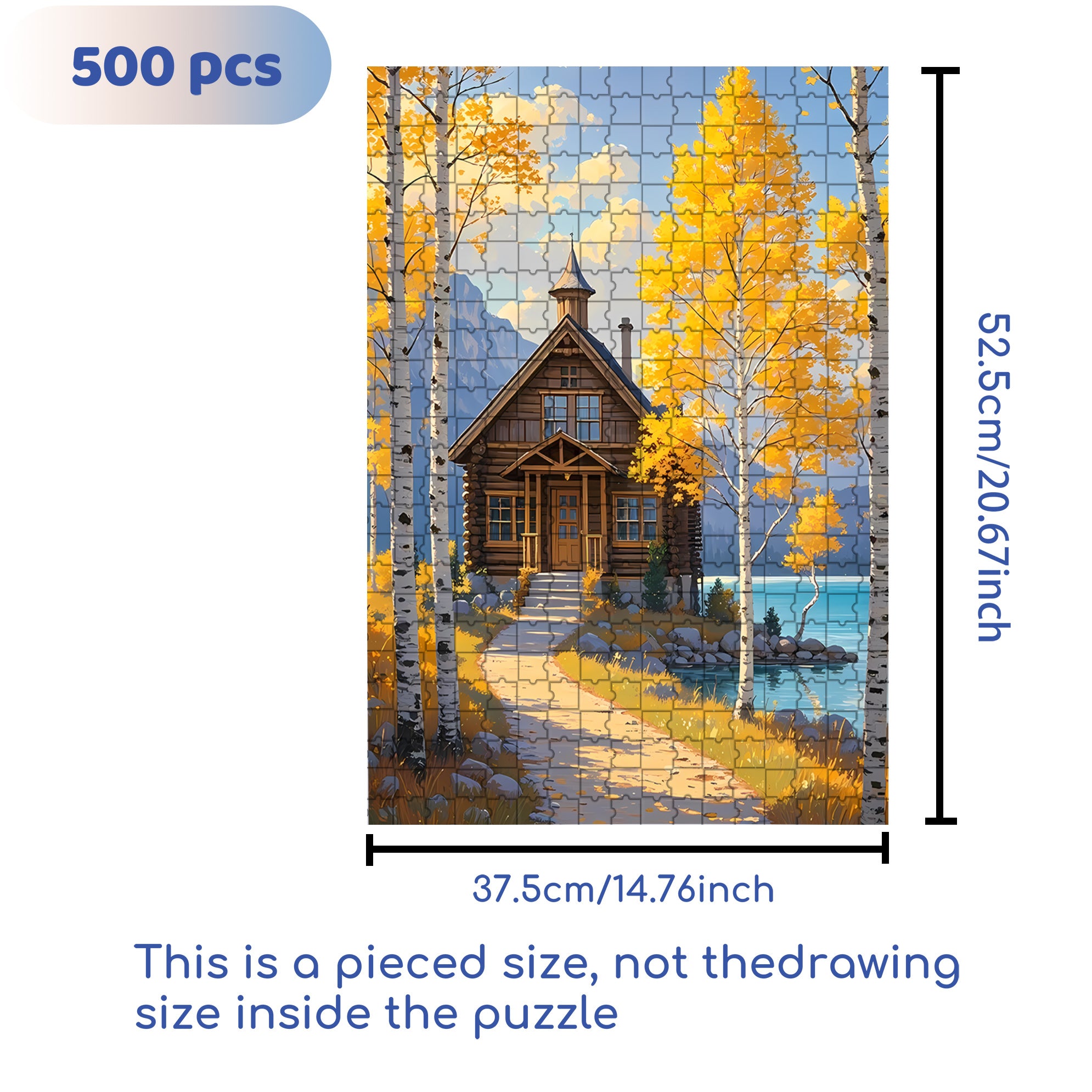 Log Cabin 500pcs/1000pcs Jigsaw Puzzle, Scratch-Resistant, Interactive Family Game & Brain-Boosting DIY Decor, Perfect for Halloween, Christmas & New Year Gifts, Family Puzzle Game