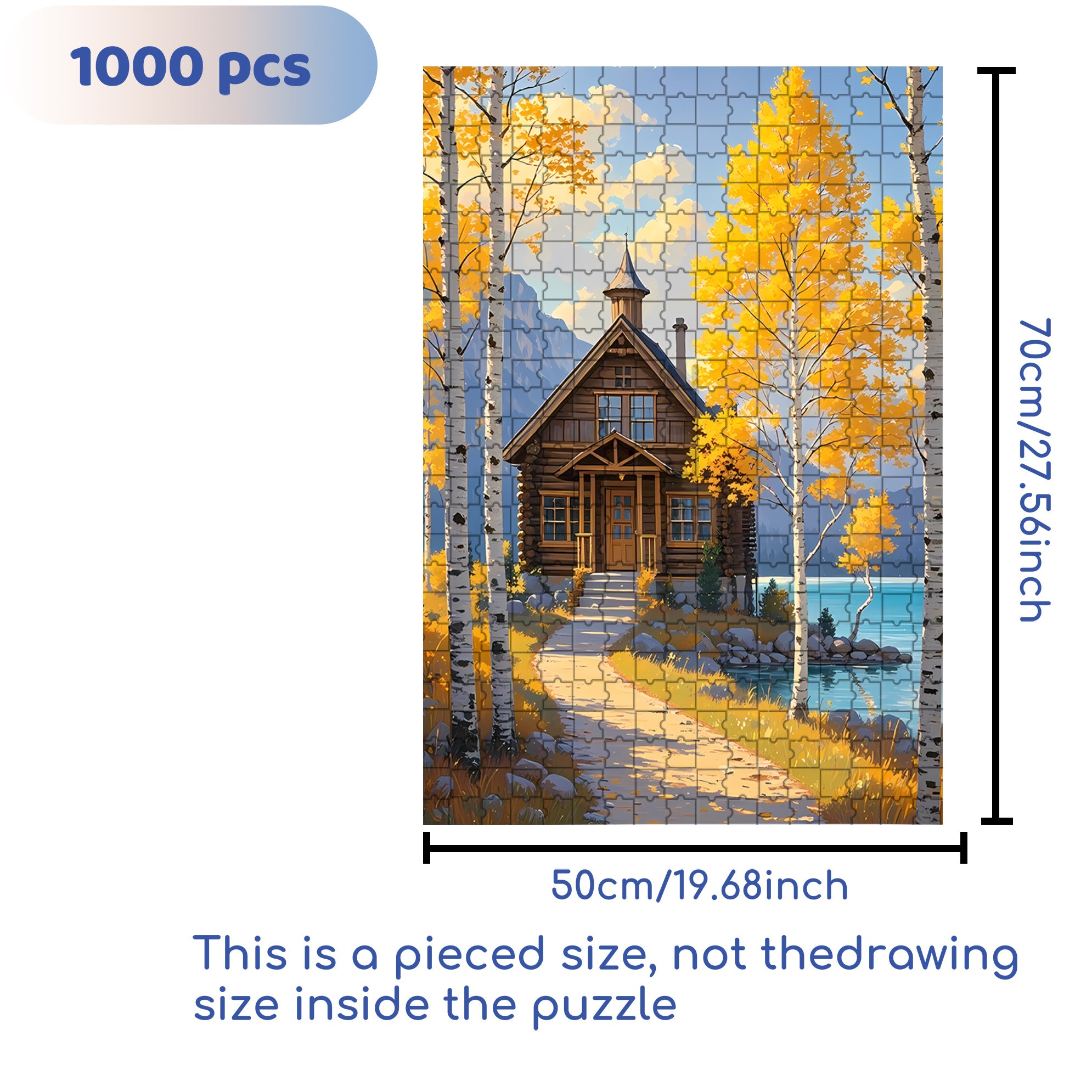 Log Cabin 500pcs/1000pcs Jigsaw Puzzle, Scratch-Resistant, Interactive Family Game & Brain-Boosting DIY Decor, Perfect for Halloween, Christmas & New Year Gifts, Family Puzzle Game