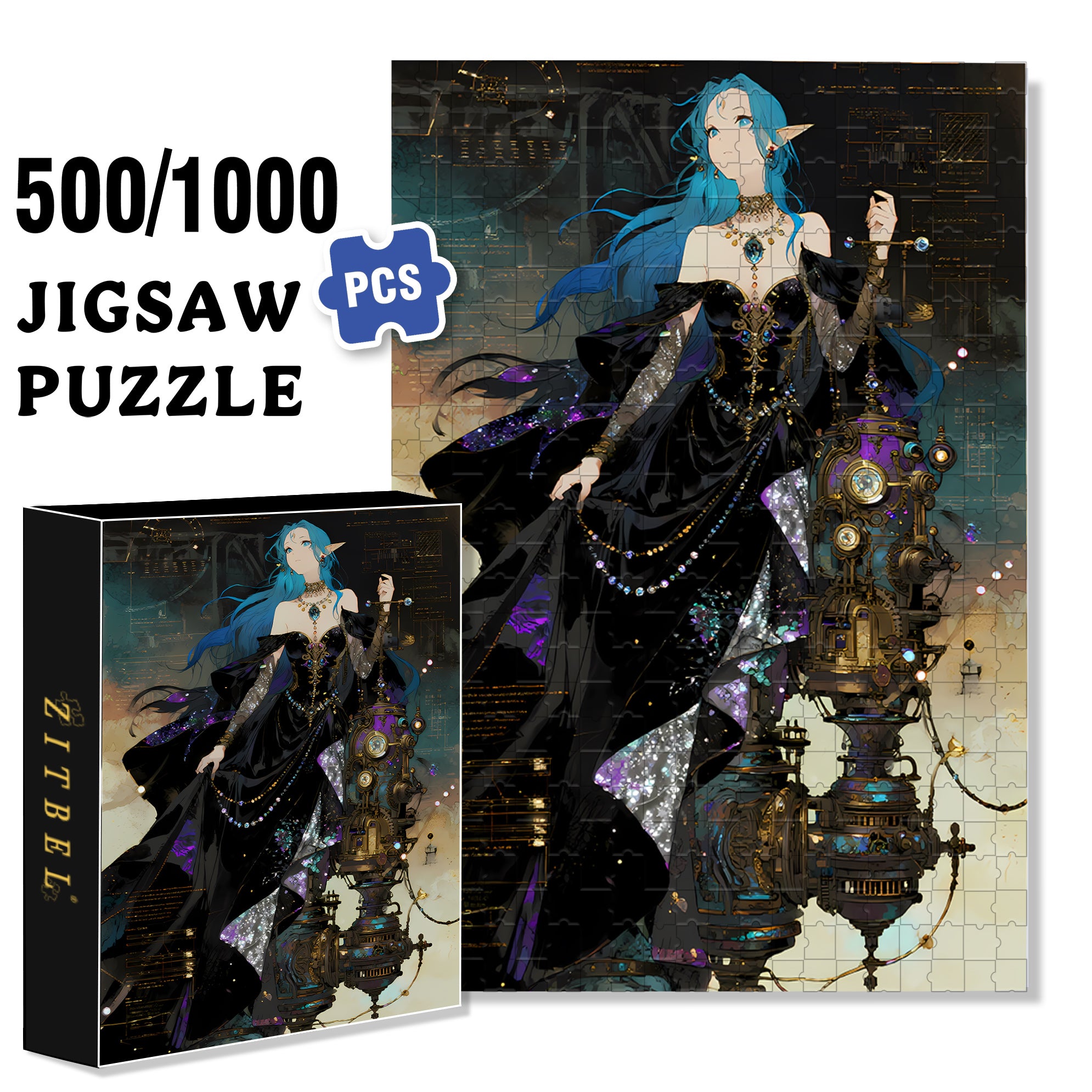 Mystery 500pcs/1000pcs Jigsaw Puzzle, Scratch-Resistant, Interactive Family Game & Brain-Boosting DIY Decor, Perfect for Halloween, Christmas & New Year Gifts, Family Puzzle Game