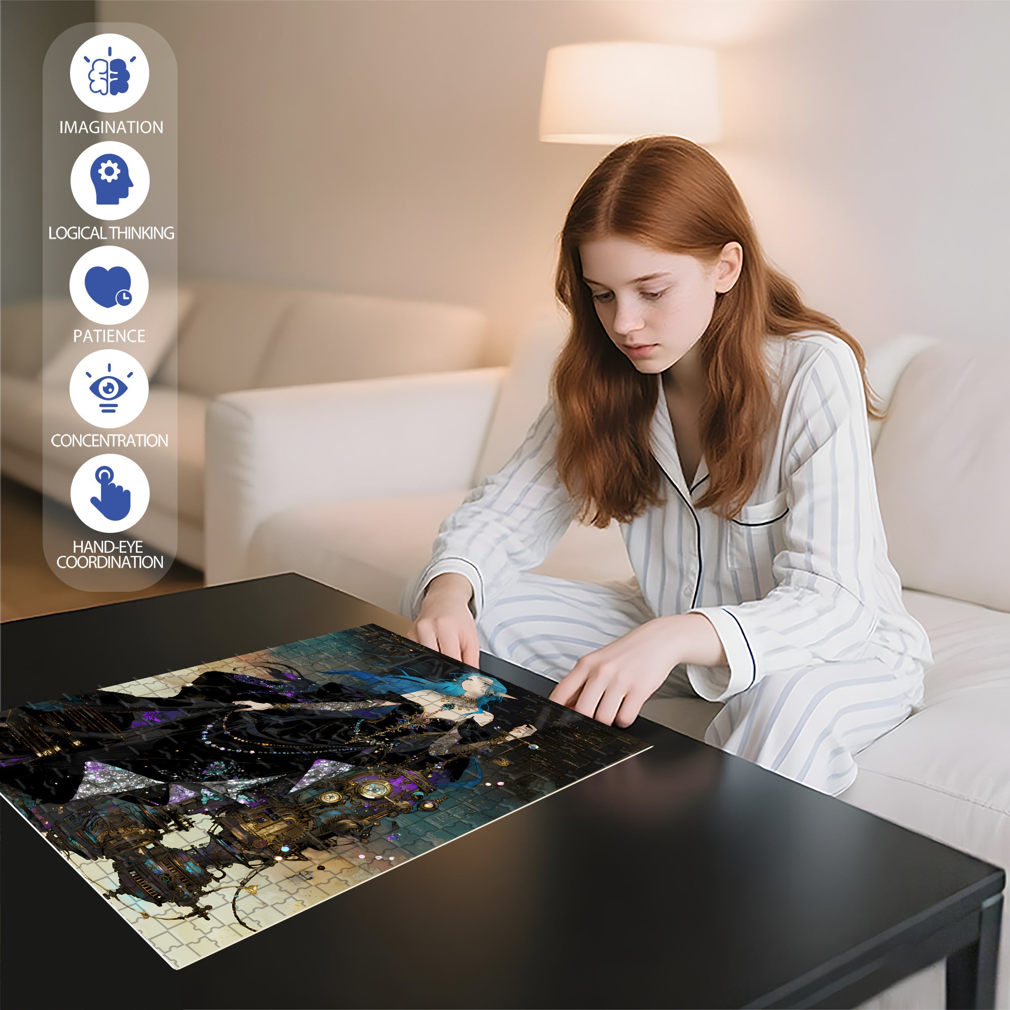 Mystery 500pcs/1000pcs Jigsaw Puzzle, Scratch-Resistant, Interactive Family Game & Brain-Boosting DIY Decor, Perfect for Halloween, Christmas & New Year Gifts, Family Puzzle Game