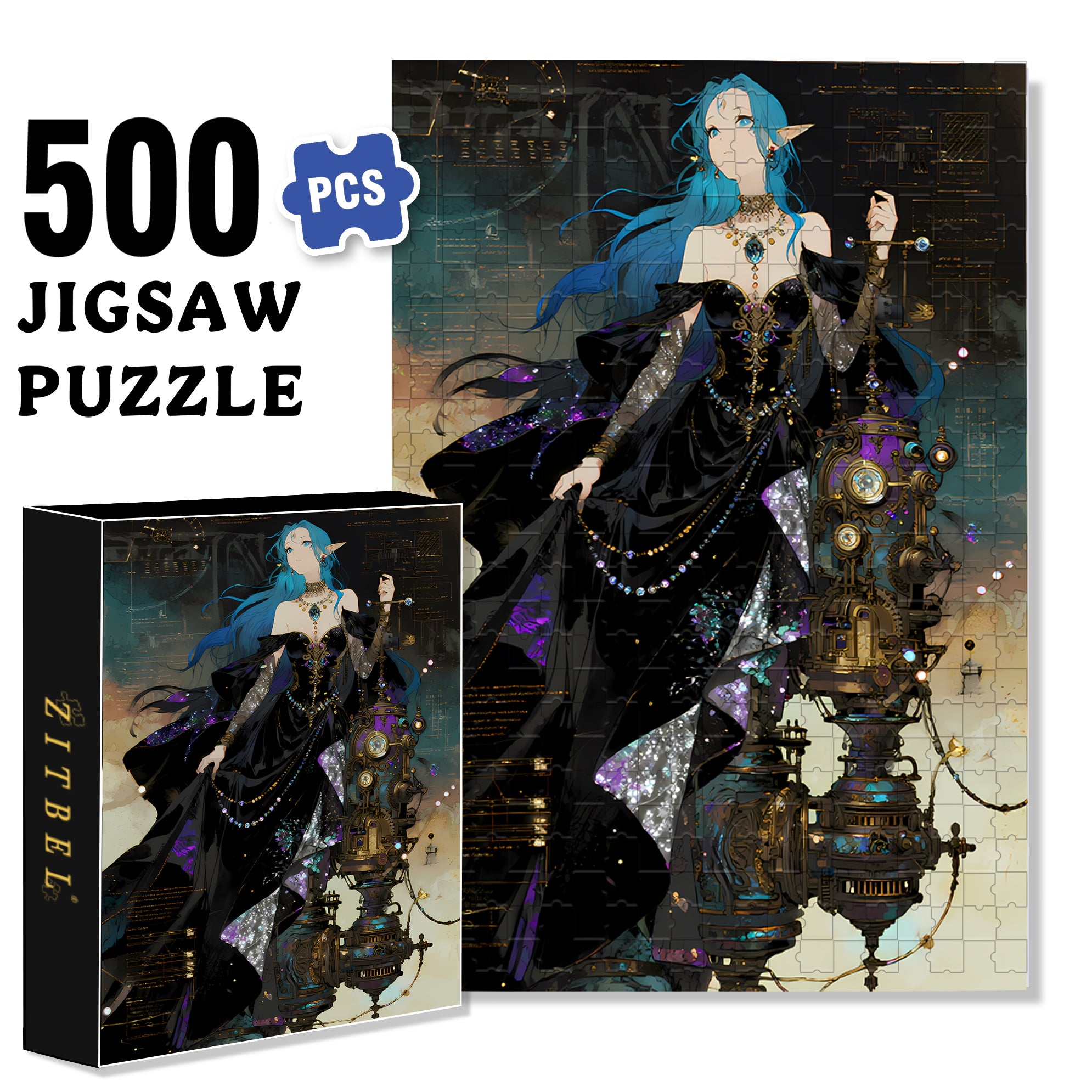 Mystery 500pcs/1000pcs Jigsaw Puzzle, Scratch-Resistant, Interactive Family Game & Brain-Boosting DIY Decor, Perfect for Halloween, Christmas & New Year Gifts, Family Puzzle Game