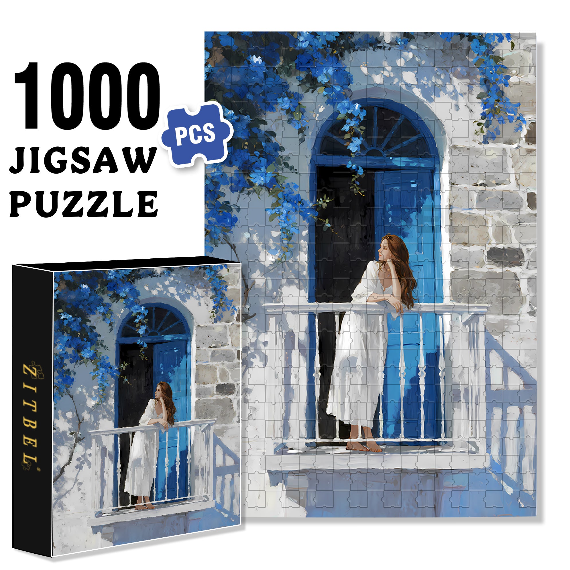 Overlooking 500pcs/1000pcs Jigsaw Puzzle, Scratch-Resistant, Interactive Family Game & Brain-Boosting DIY Decor, Perfect for Halloween, Christmas & New Year Gifts, Family Puzzle Game