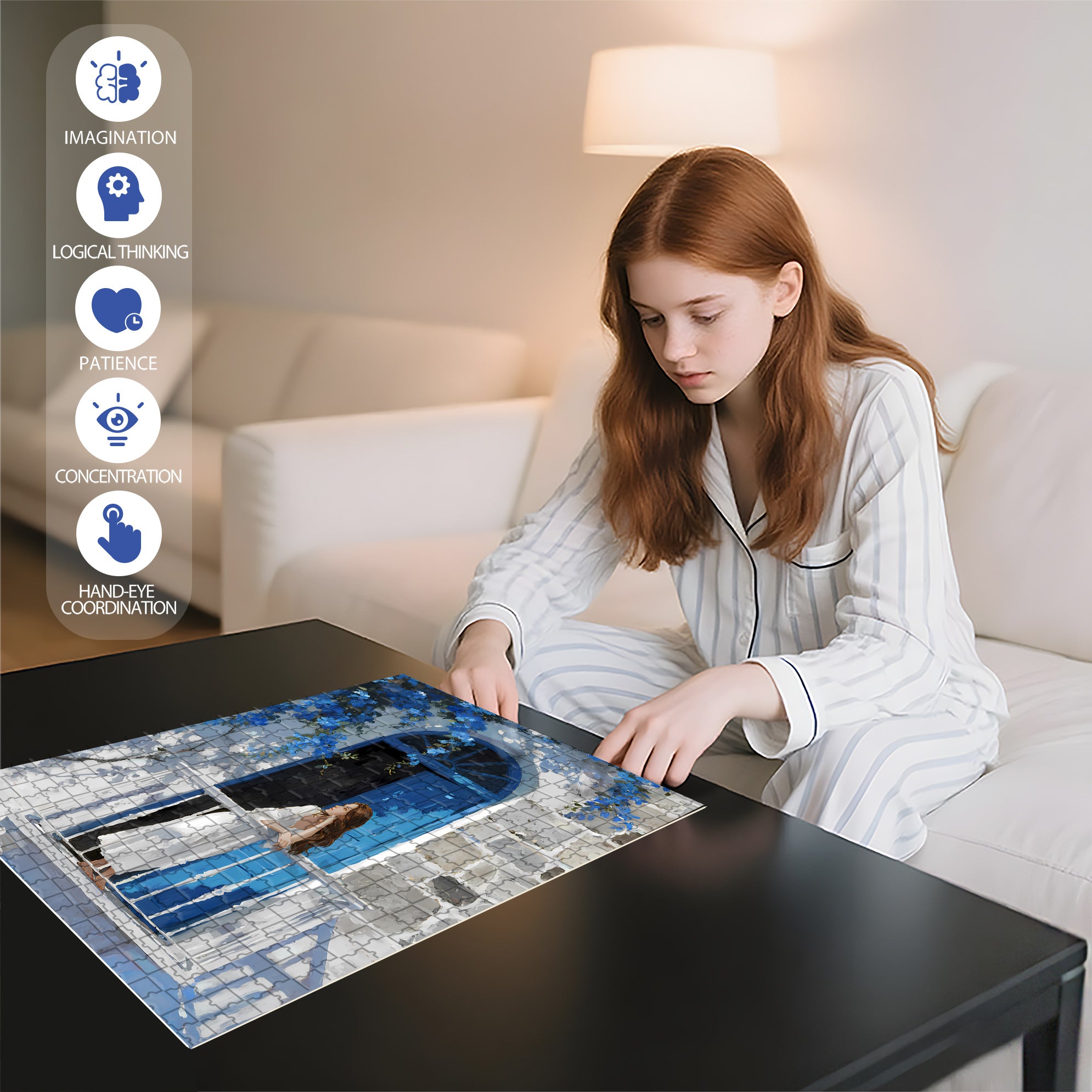 Overlooking 500pcs/1000pcs Jigsaw Puzzle, Scratch-Resistant, Interactive Family Game & Brain-Boosting DIY Decor, Perfect for Halloween, Christmas & New Year Gifts, Family Puzzle Game