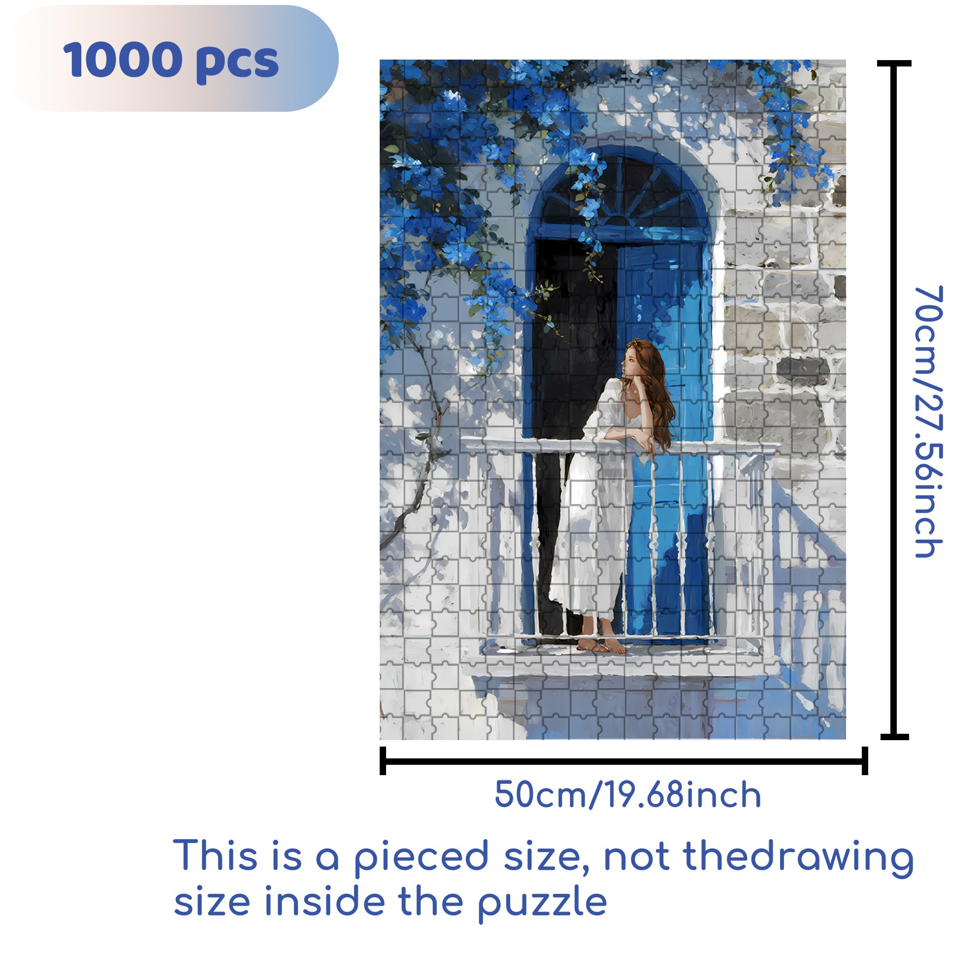 Overlooking 500pcs/1000pcs Jigsaw Puzzle, Scratch-Resistant, Interactive Family Game & Brain-Boosting DIY Decor, Perfect for Halloween, Christmas & New Year Gifts, Family Puzzle Game