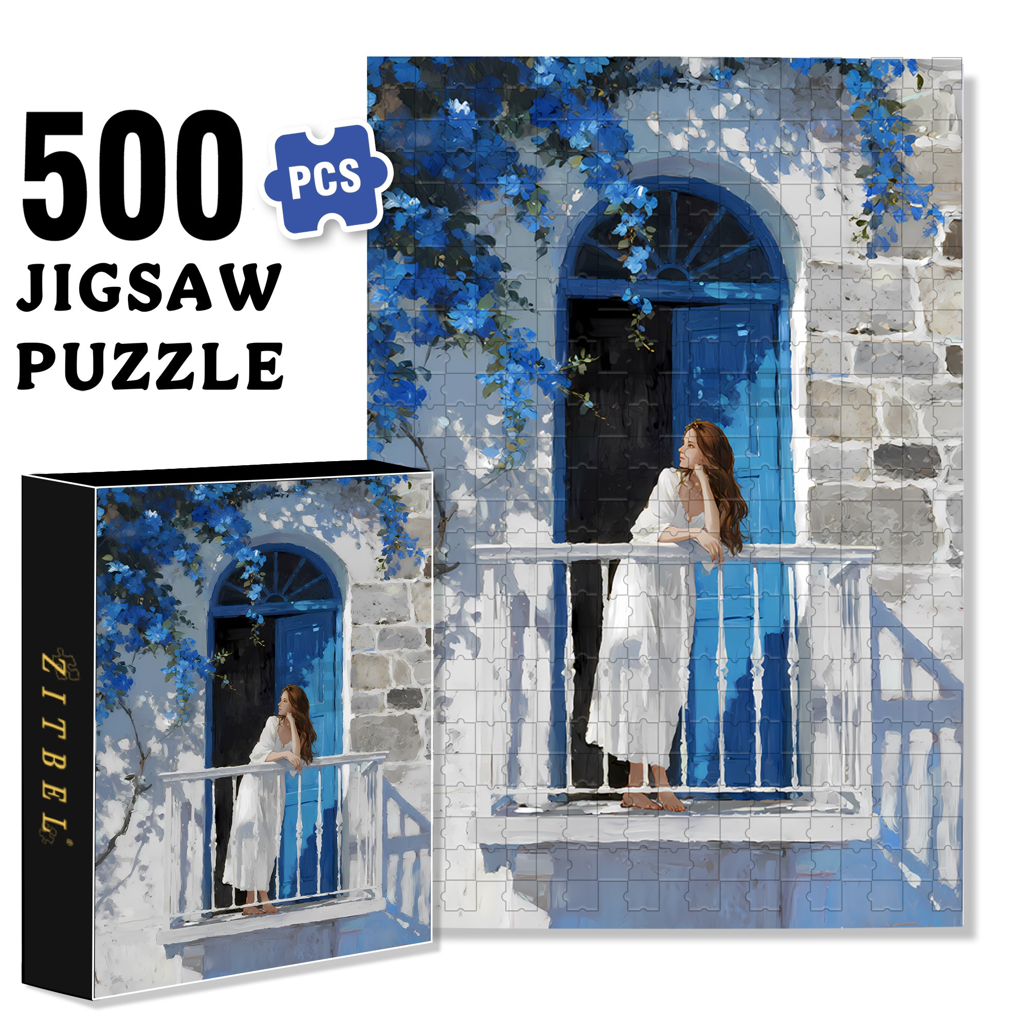 Overlooking 500pcs/1000pcs Jigsaw Puzzle, Scratch-Resistant, Interactive Family Game & Brain-Boosting DIY Decor, Perfect for Halloween, Christmas & New Year Gifts, Family Puzzle Game