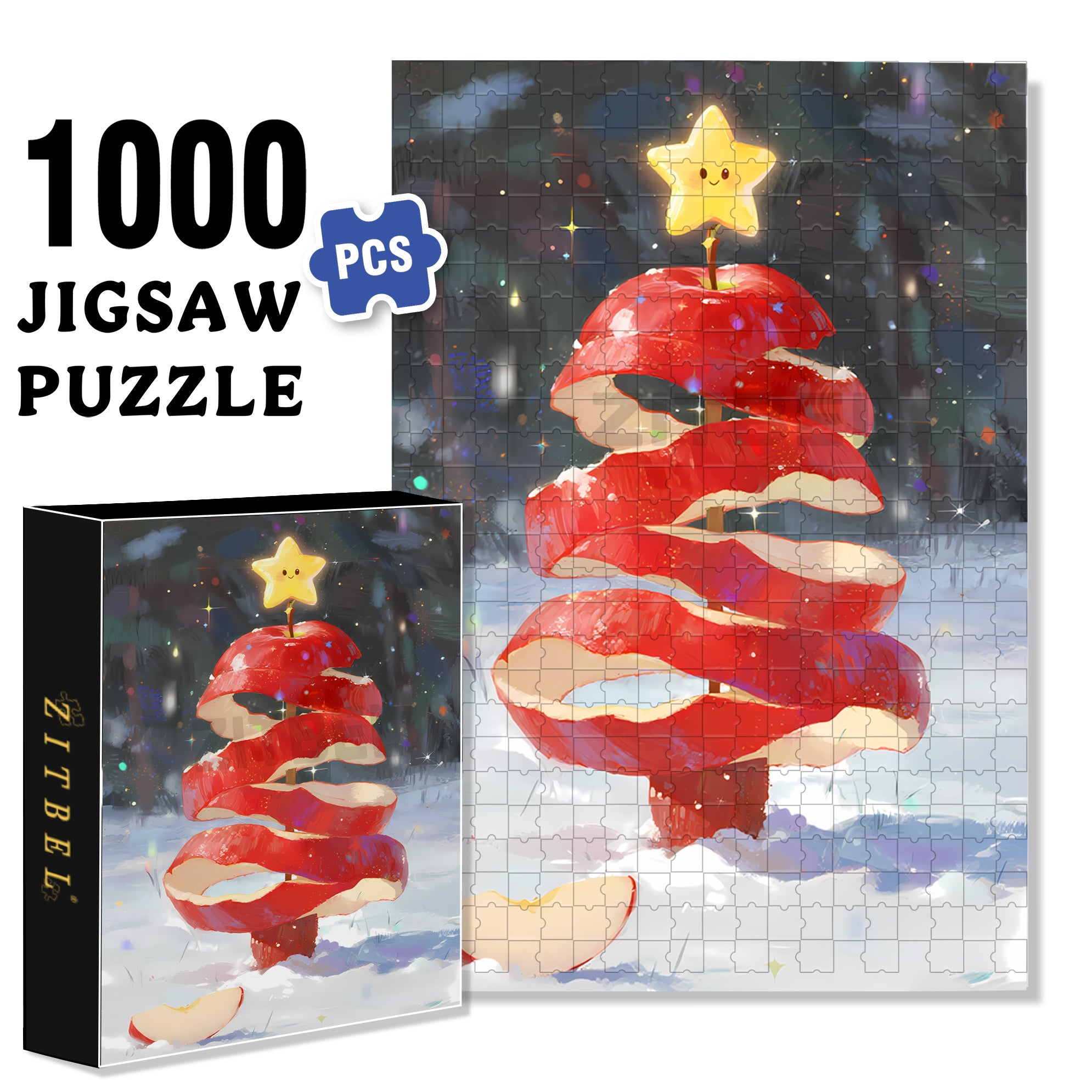 Peeling An Apple 500pcs/1000pcs Jigsaw Puzzle, Scratch-Resistant, Interactive Family Game & Brain-Boosting DIY Decor, Perfect for Halloween, Christmas & New Year Gifts, Family Puzzle Game